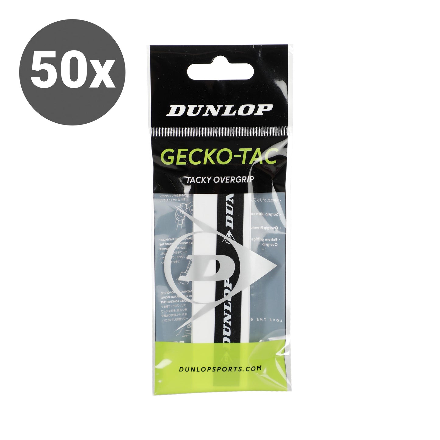 Dunlop Gecko-Tac Pack de 50 - blanc Dunlop Gecko-Tac Pack de 50 - blanc