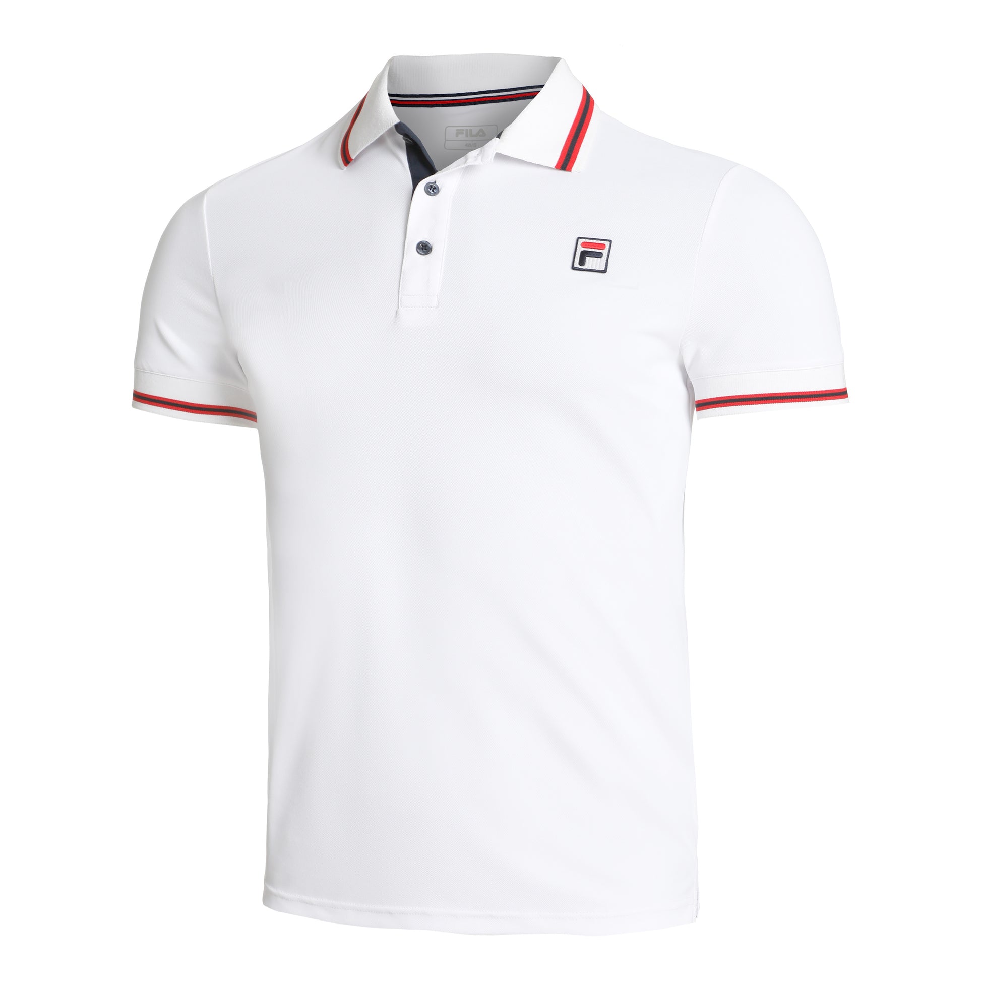 Fila Core Button Piro Polo Hommes-Blanc,Rouge