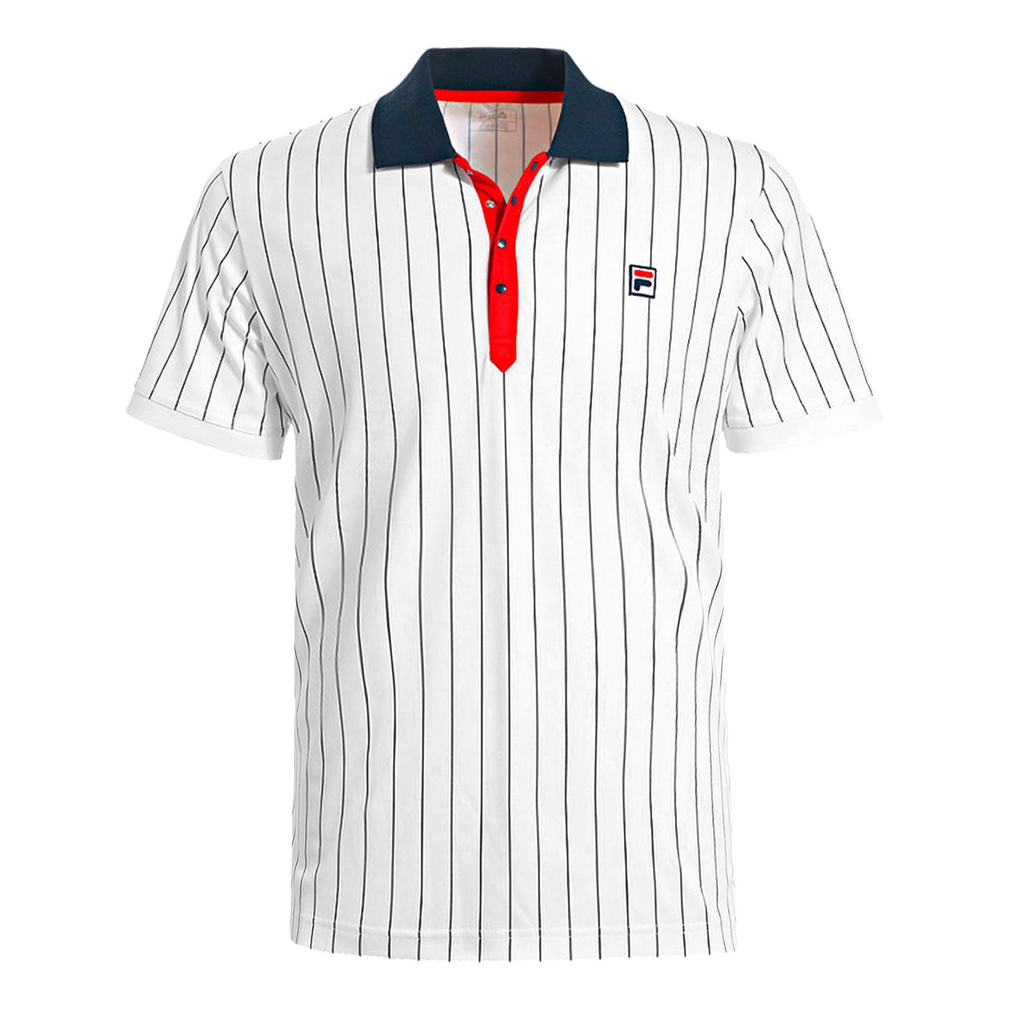 Fila Stripes Polo Hommes-Blanc,Bleu Foncé