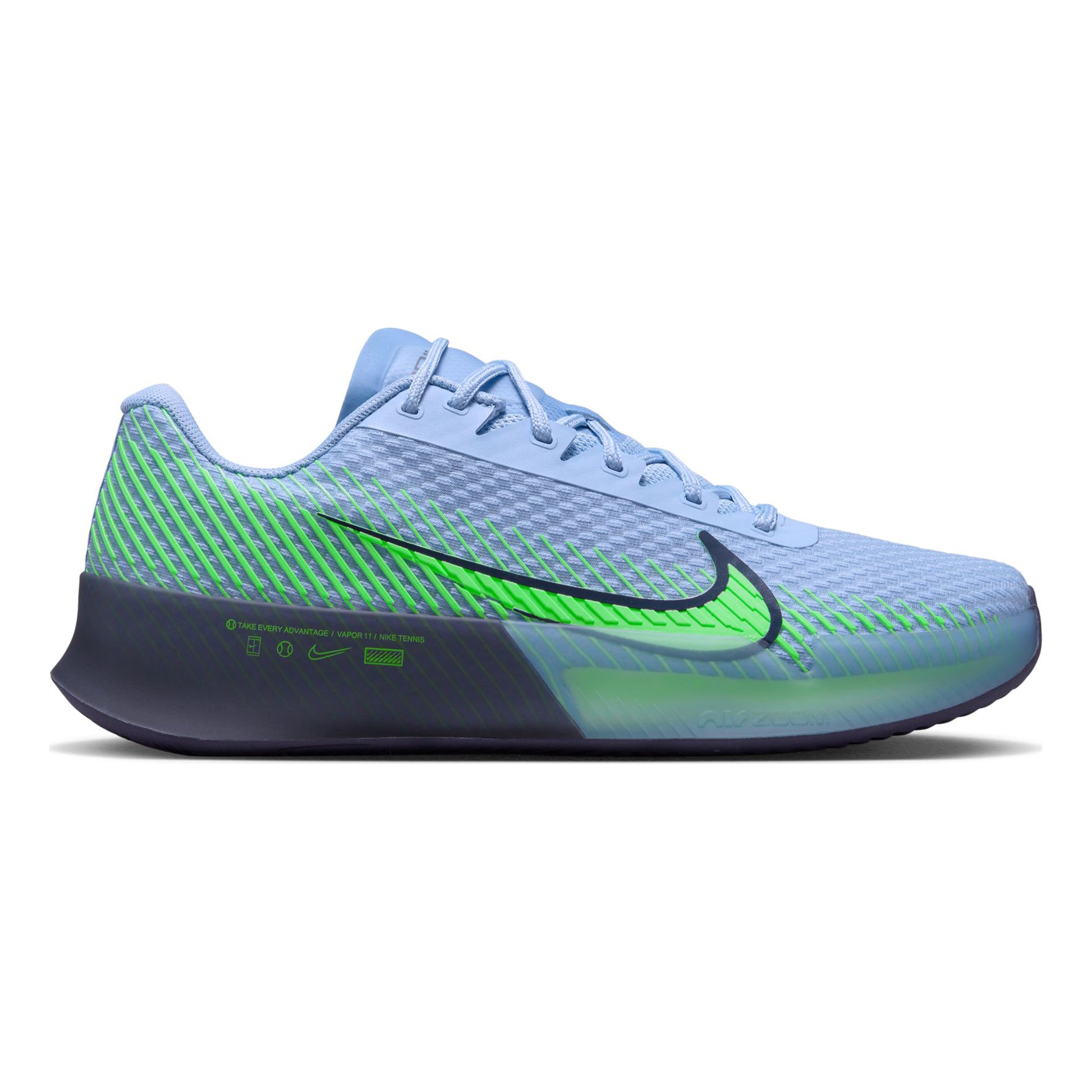 Nike Air Zoom Vapor 11 Chaussure terre battue Hommes - lilas, vert fluo