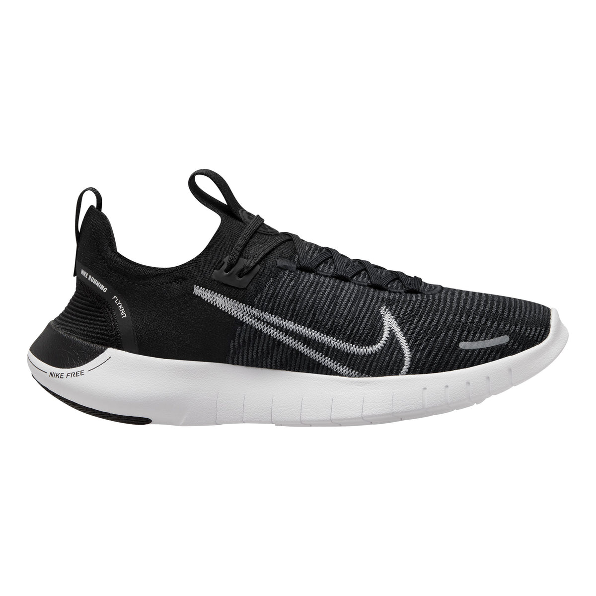 Nike Free Run Flyknit Next Nature Chaussure de running sans stabilisateurs Hommes - noir, blanc