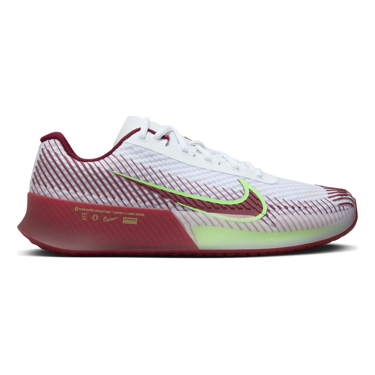 Nike Air Zoom Vapor 11 Chaussures toutes surfaces Hommes - blanc, rouge foncé