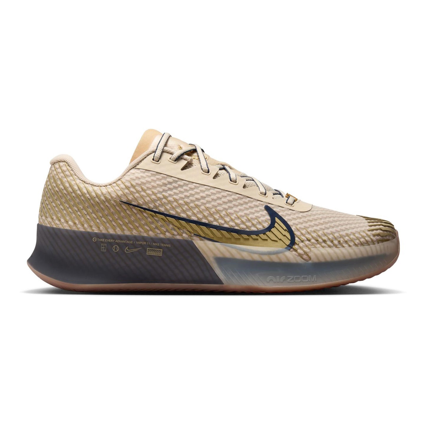 Nike Air Zoom Vapor 11 PRM Chaussure Terre Battue Hommes-Beige,Bleu Foncé