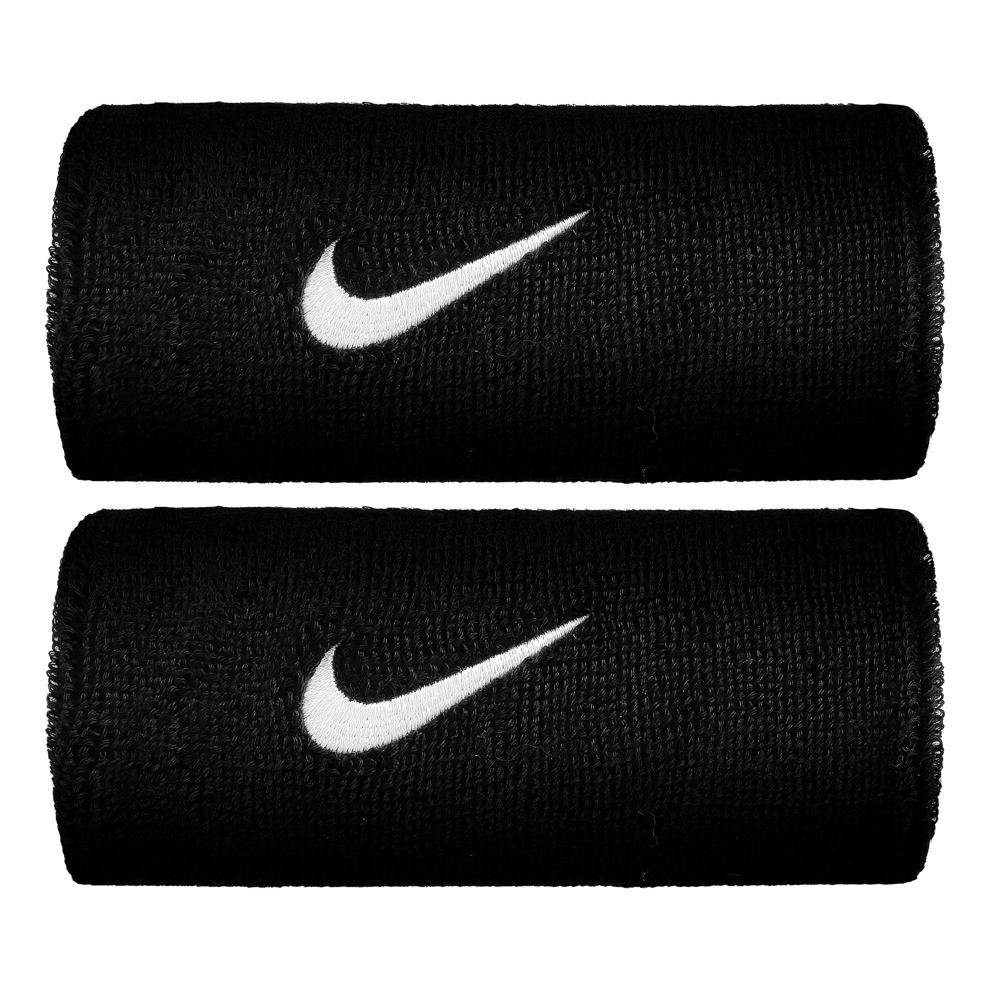 Nike Swoosh Doublewide Poignet Pack De 2 Unités-Noir,Blanc
