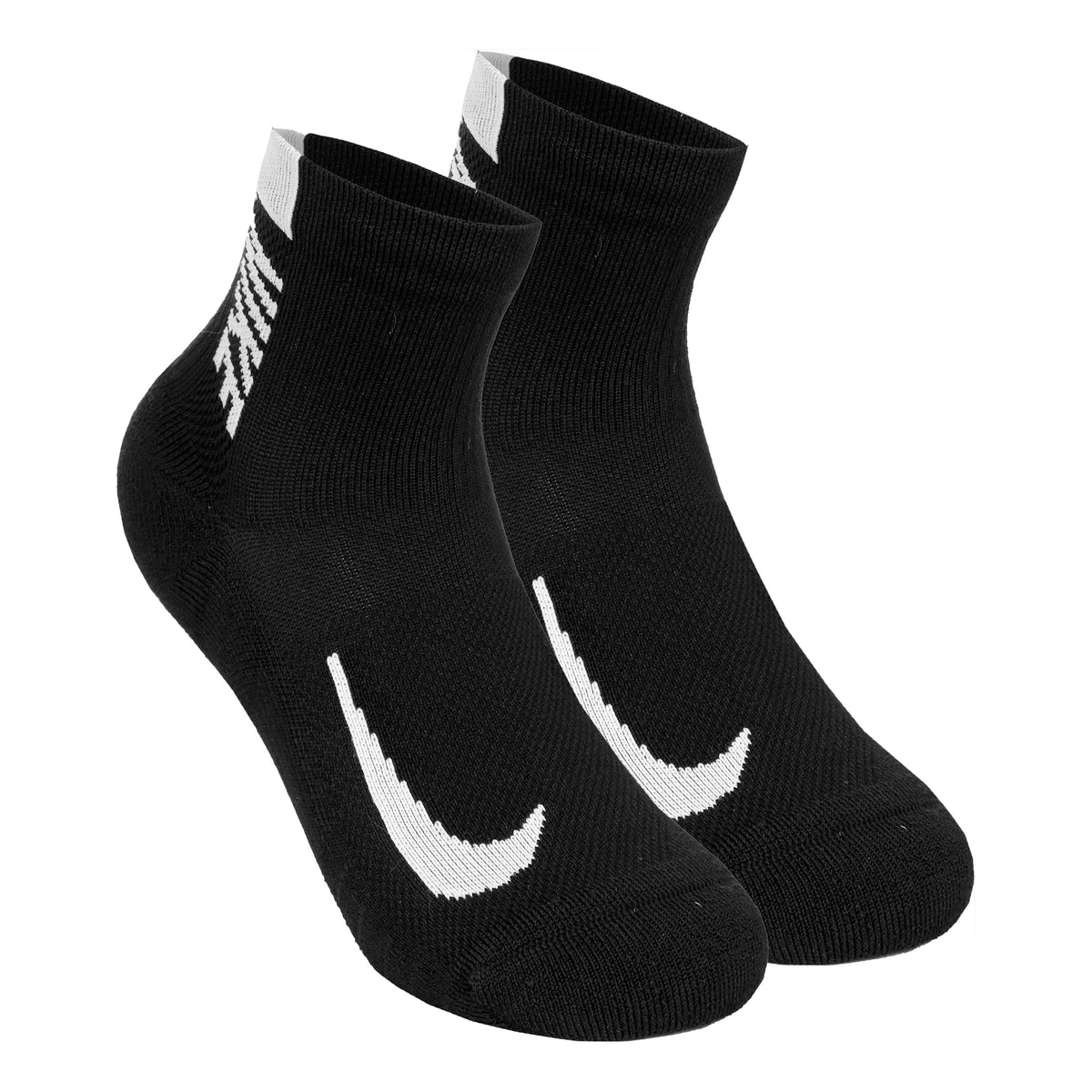 Nike Multiplier Chaussettes De Running Pack De 2 Unités-Noir,Blanc