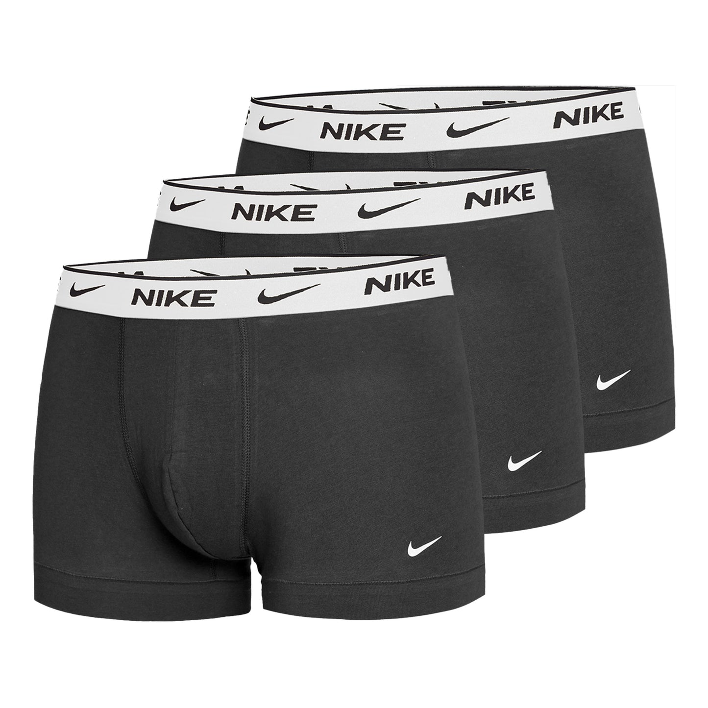 Nike Everyday Cotton Strech Boxer Trunk Caleçon Pack De 3 Hommes-Noir,Blanc