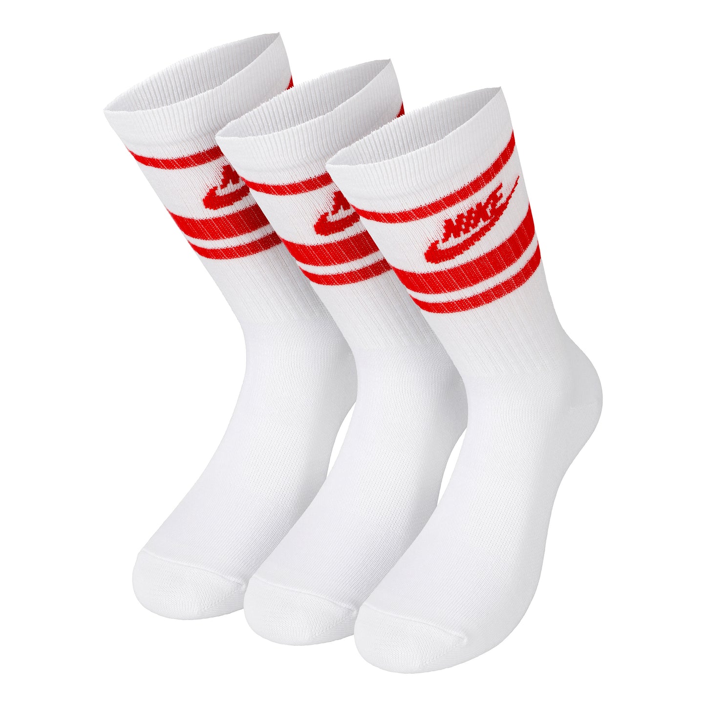 Nike Sportswear Everyday Essential Chaussettes De Tennis Pack De 3-Blanc,Rouge