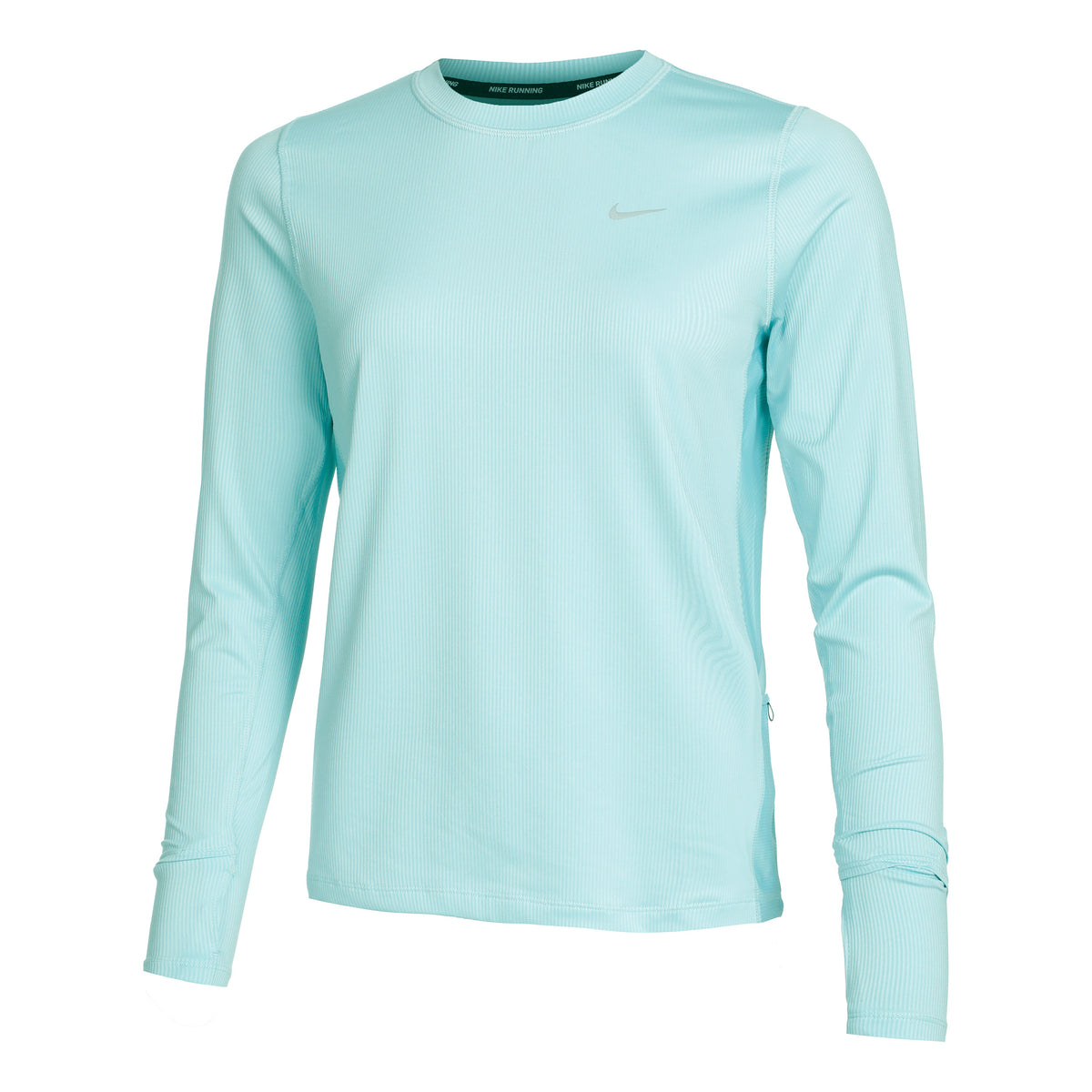 Nike Dri-Fit Element Crew Novelty Top de course Femmes - bleu clair, gris