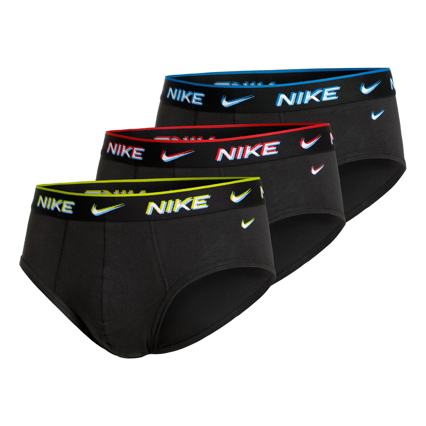 Nike Everyday Cotton Stretch Brief Slip Pack de 3 Hommes - noir, multicouleur