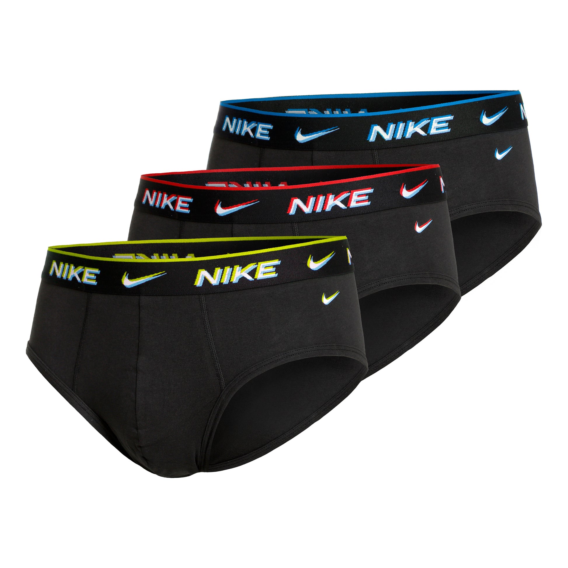 Nike Everyday Cotton Stretch Brief Slip Pack de 3 Hommes - noir, multicouleur