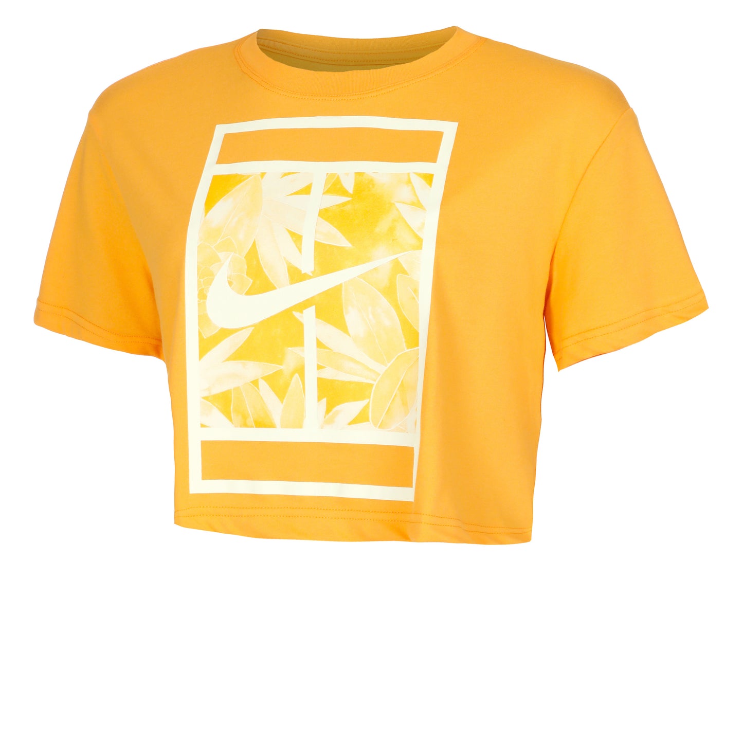 Nike Dri-Fit Slam Crop T-shirt Femmes - jaune, blanc