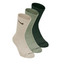 Everyday Plus Cushioned Chaussettes de sport Pack de 3 Unisex - vert foncé, beige