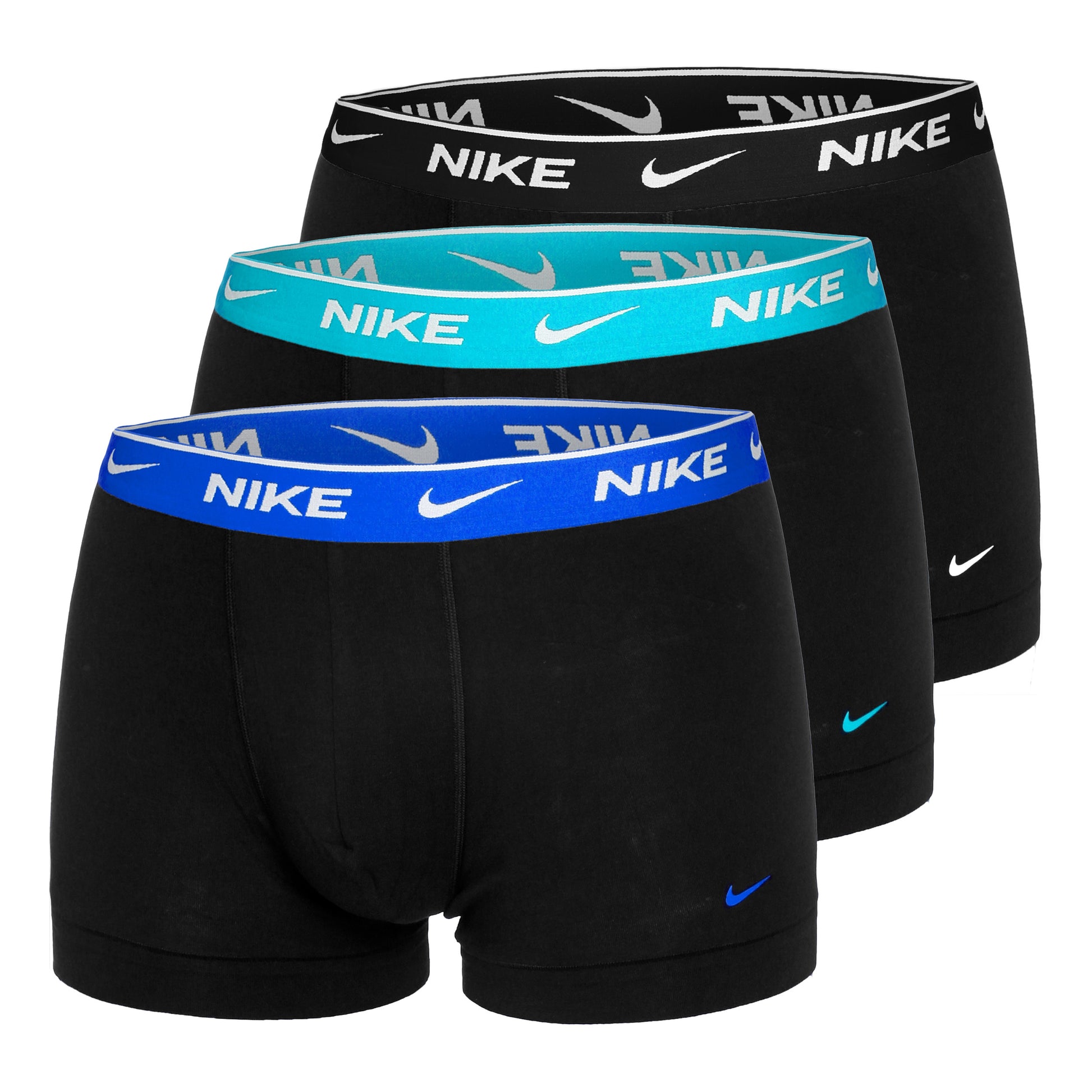 Nike Everyday Stretch Trunk Caleçon Pack de 3 Hommes - noir, turquoise
