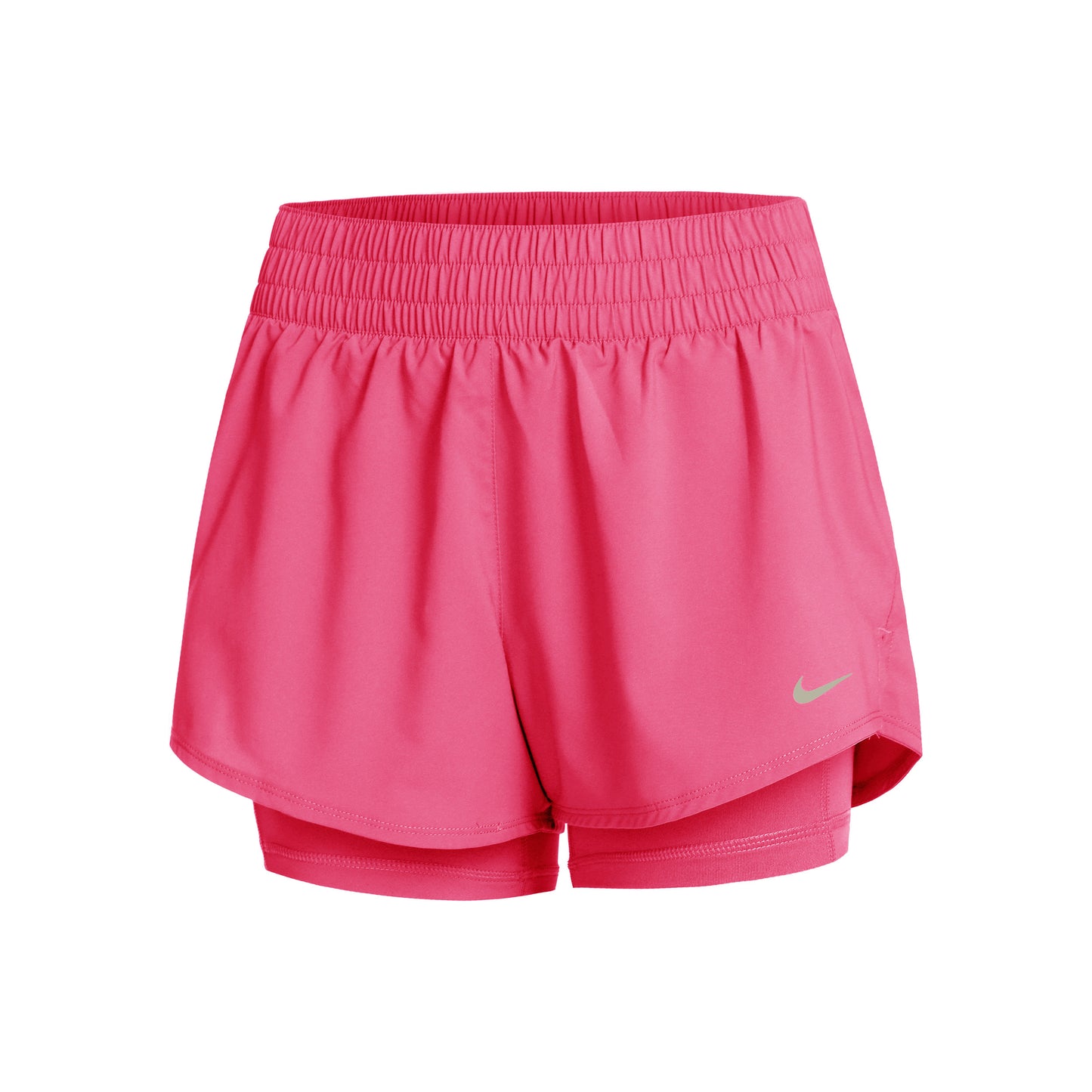 Nike Dri-Fit One Mid Rise 2in1 3in Shorts Femmes - pink, argent