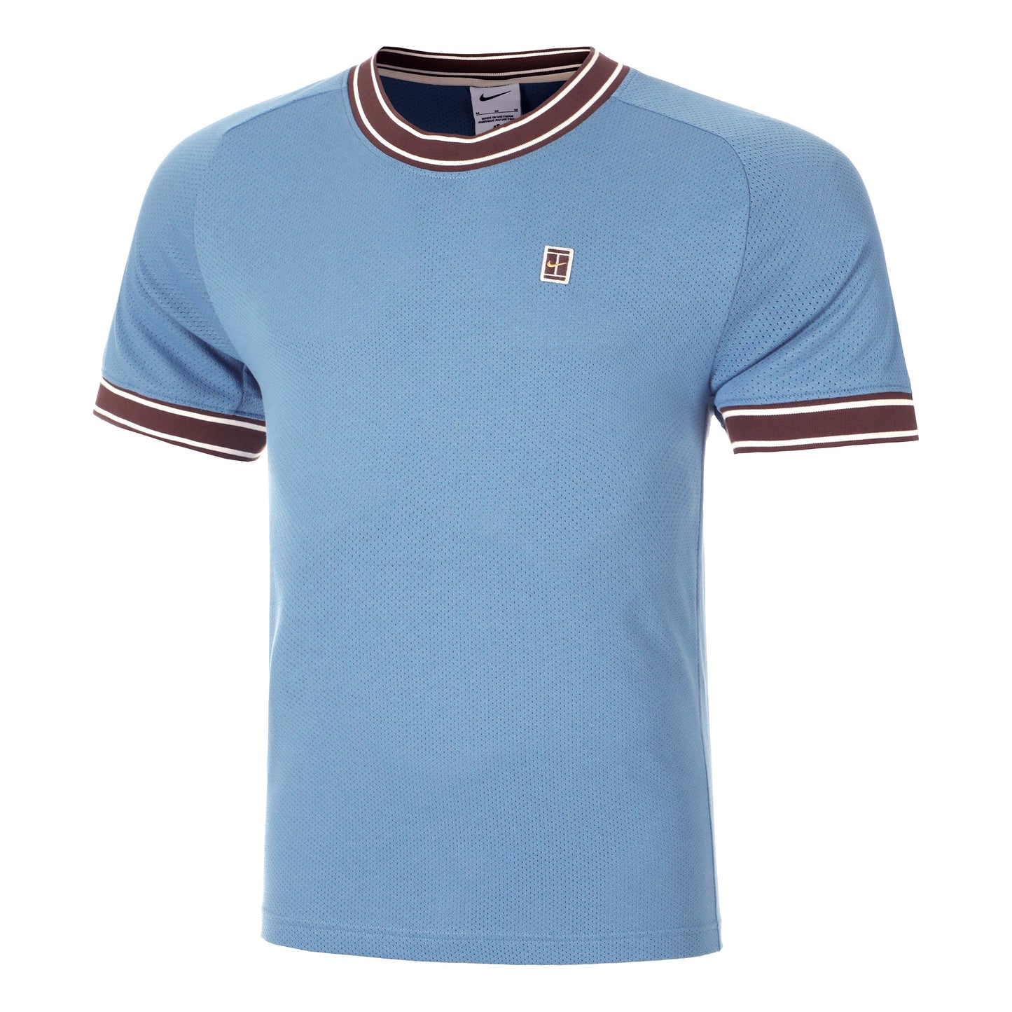 Nike Court Heritage T-shirt Hommes - bleu clair, marron