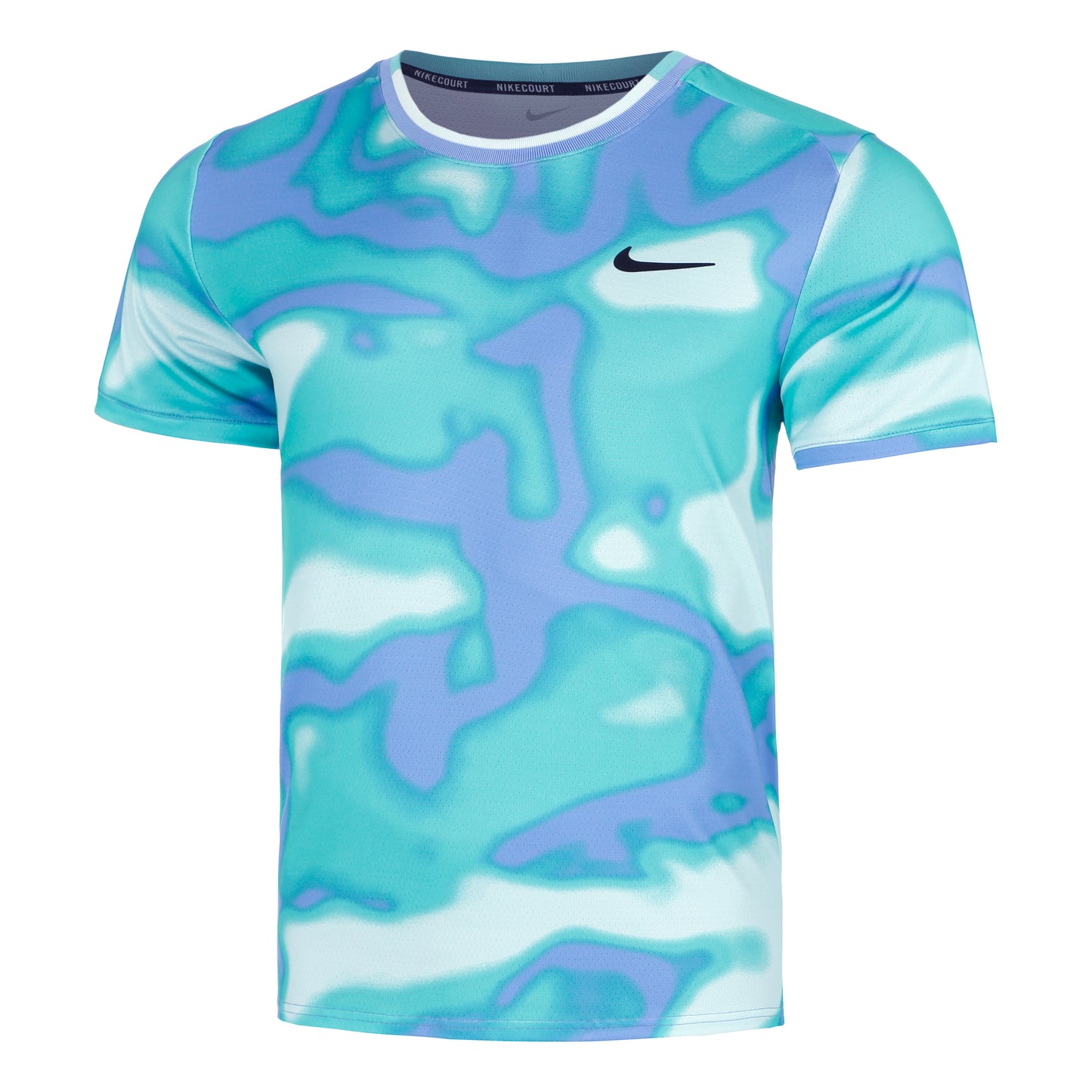 Nike Court Dri-Fit Advantage Print T-shirt Hommes - turquoise, bleu