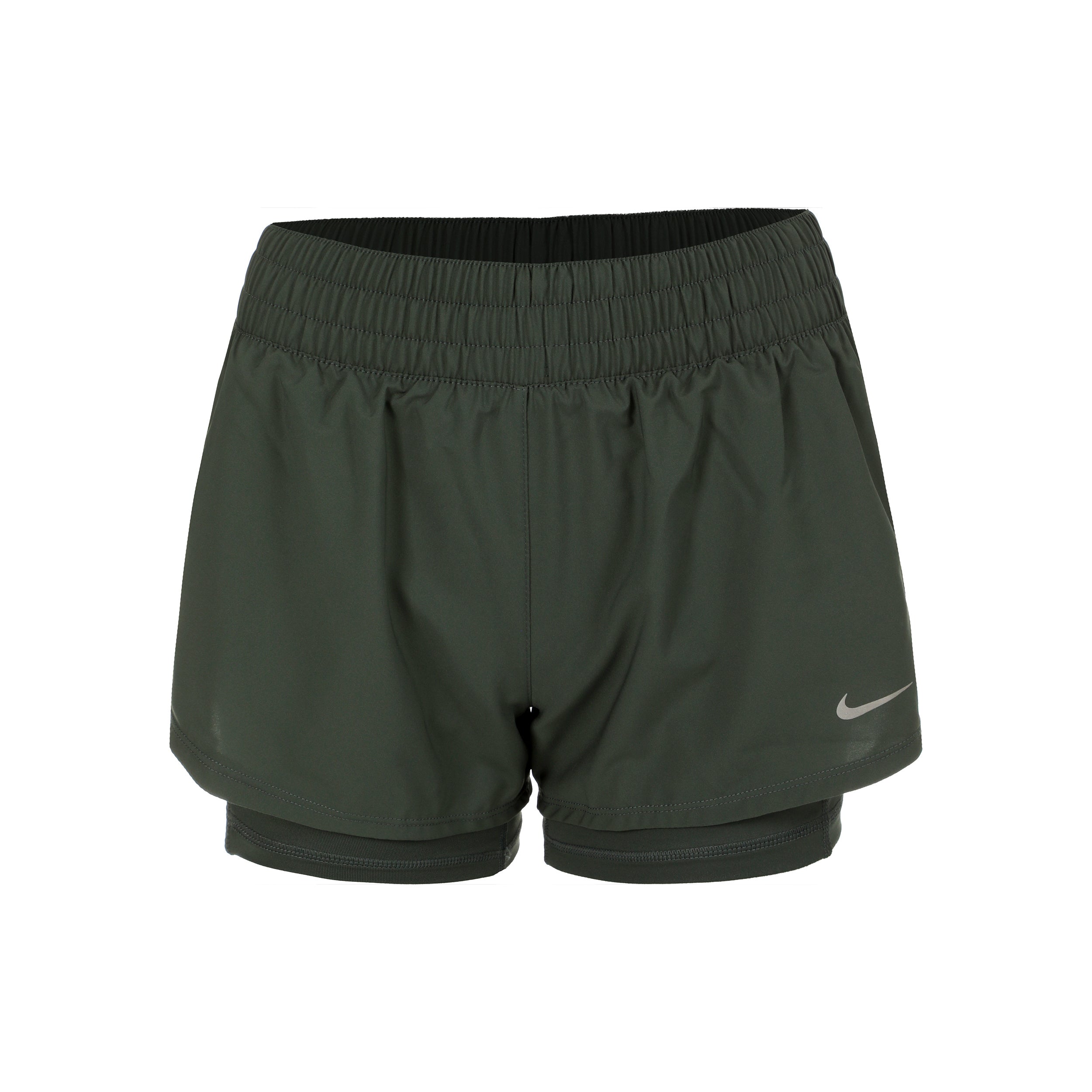 Nike Dri-Fit One Mid Rise 2in1 3in Shorts Femmes - vert, argent