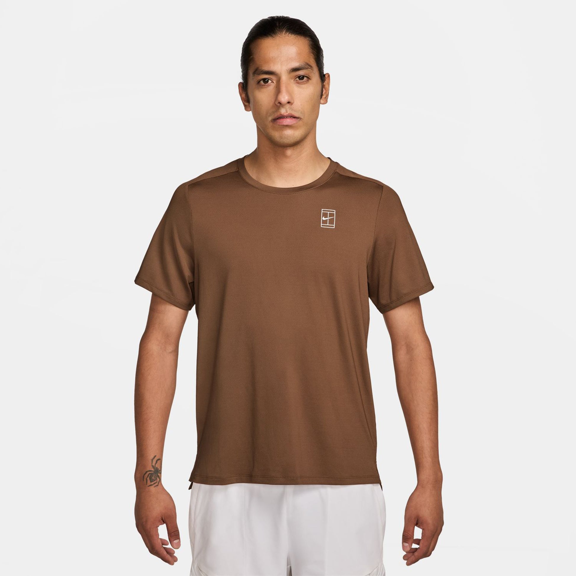 Nike Court Dri-FIT Advantage T-shirt Hommes - marron,