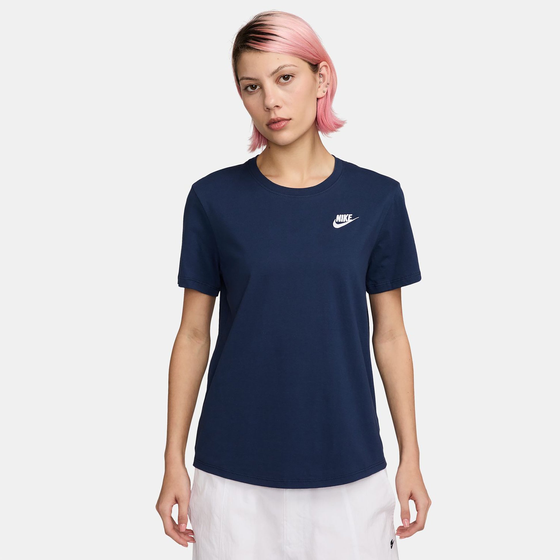 Nike Club T-shirt Femmes-Bleu Foncé