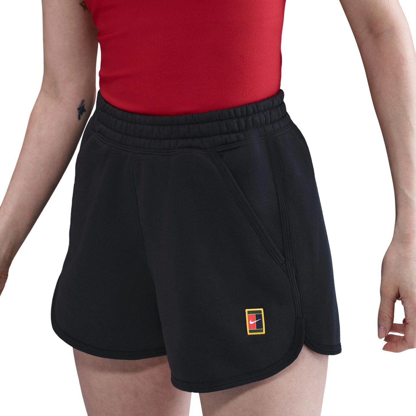 Nike Court Heritage Fleece Mid Rise Shorts Femmes-Noir