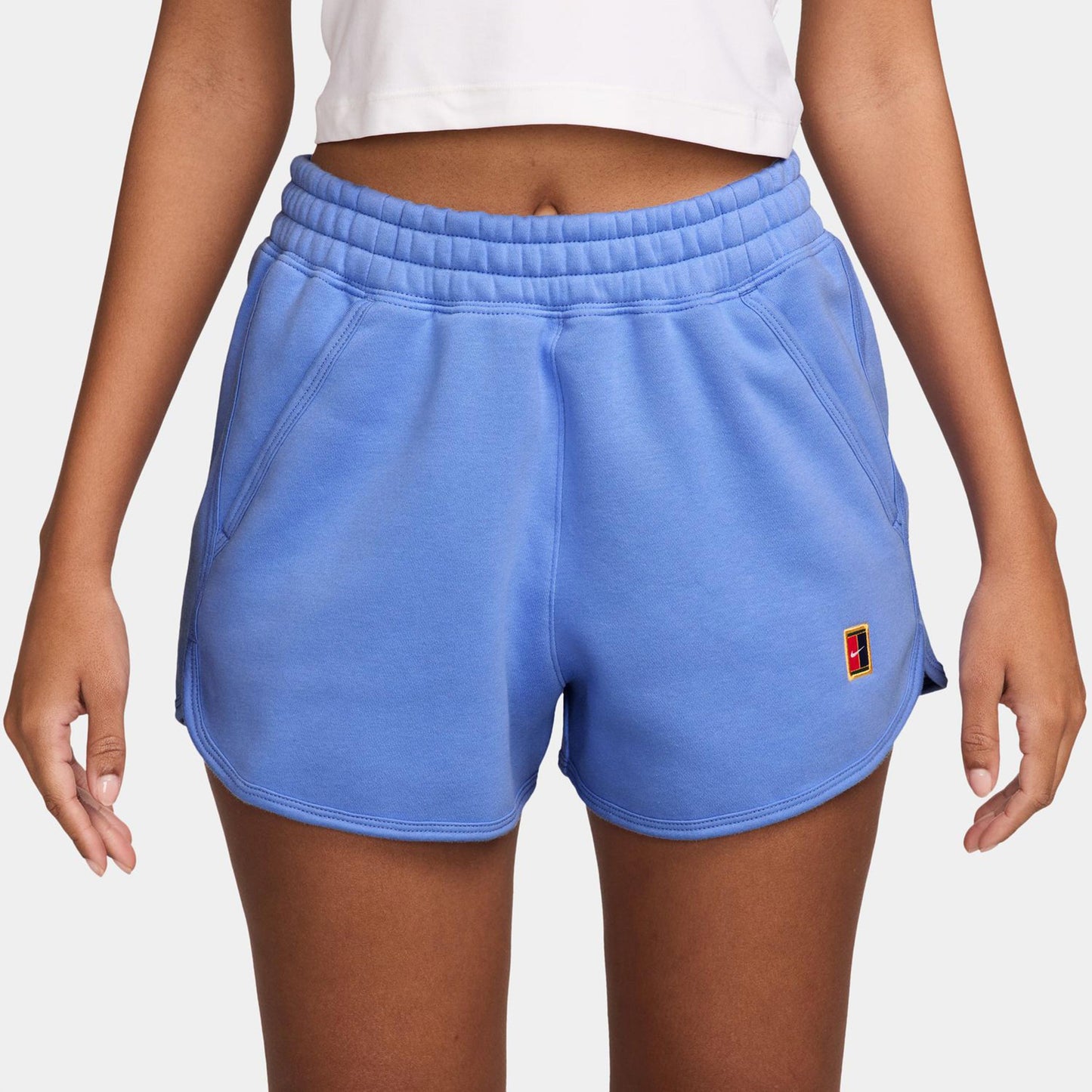 Nike Court Heritage Fleece Mid Rise Shorts Femmes-Bleu