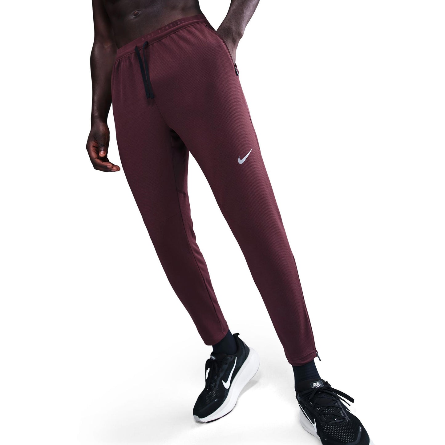Nike Stride Collant de running Hommes - rouge foncé, argent