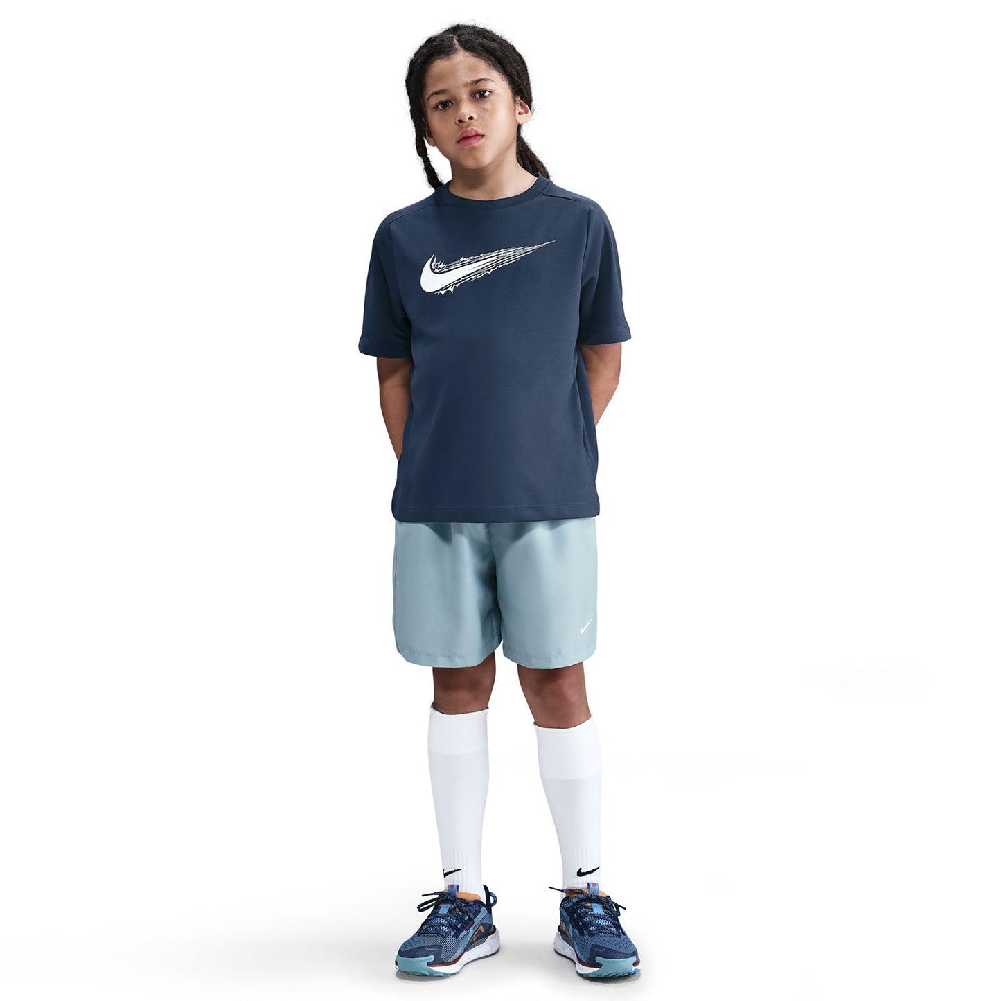Nike Dri-FIT Multi T-shirt Enfants - bleu foncé, blanc