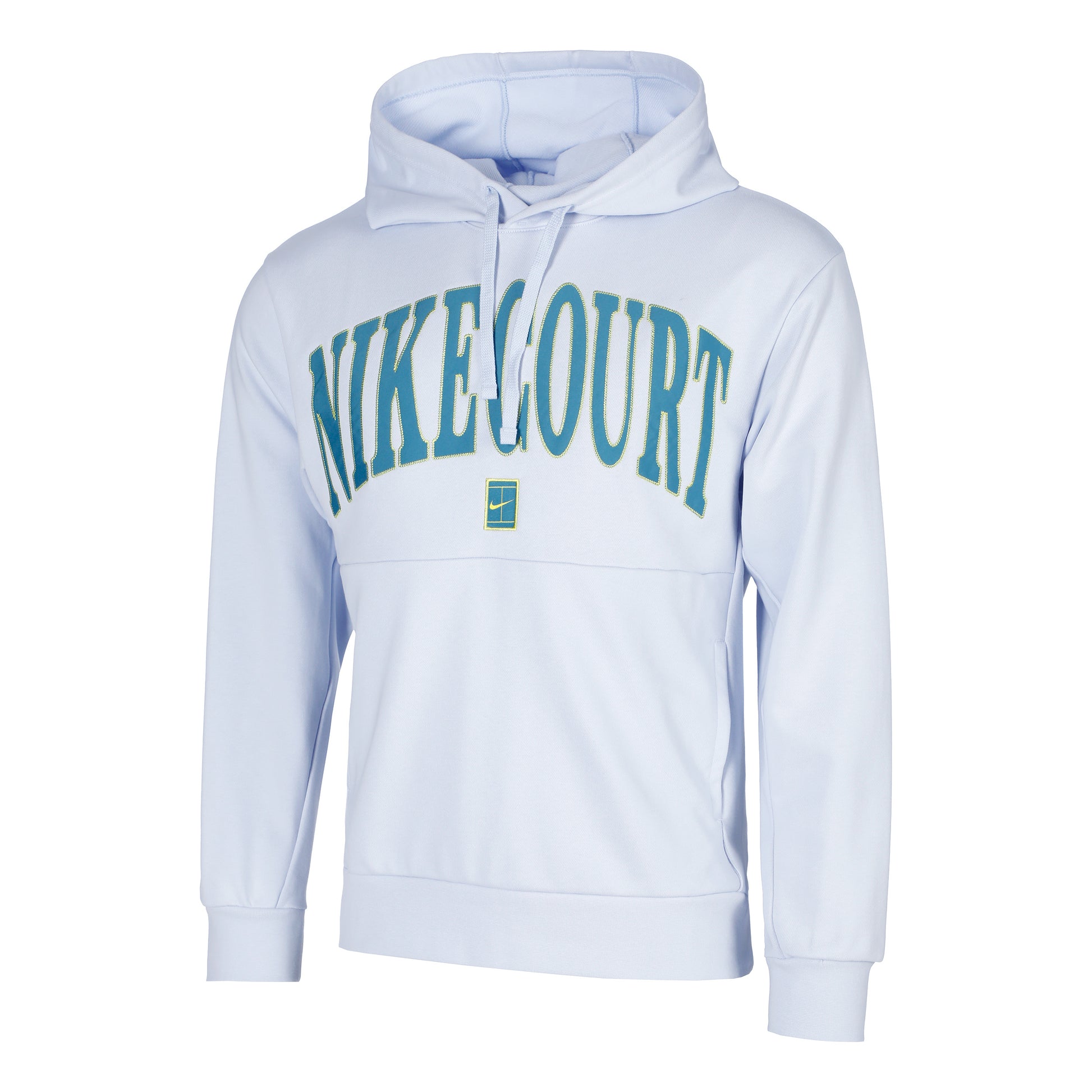 Nike Court Dri-Fit Fleece Heritage Sweat À Capuche Hommes-Gris Clair,Bleu Petrol