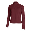 Dri-Fit Pacer 1/4-Zip Haut manches longues Femmes - rouge foncé, argent