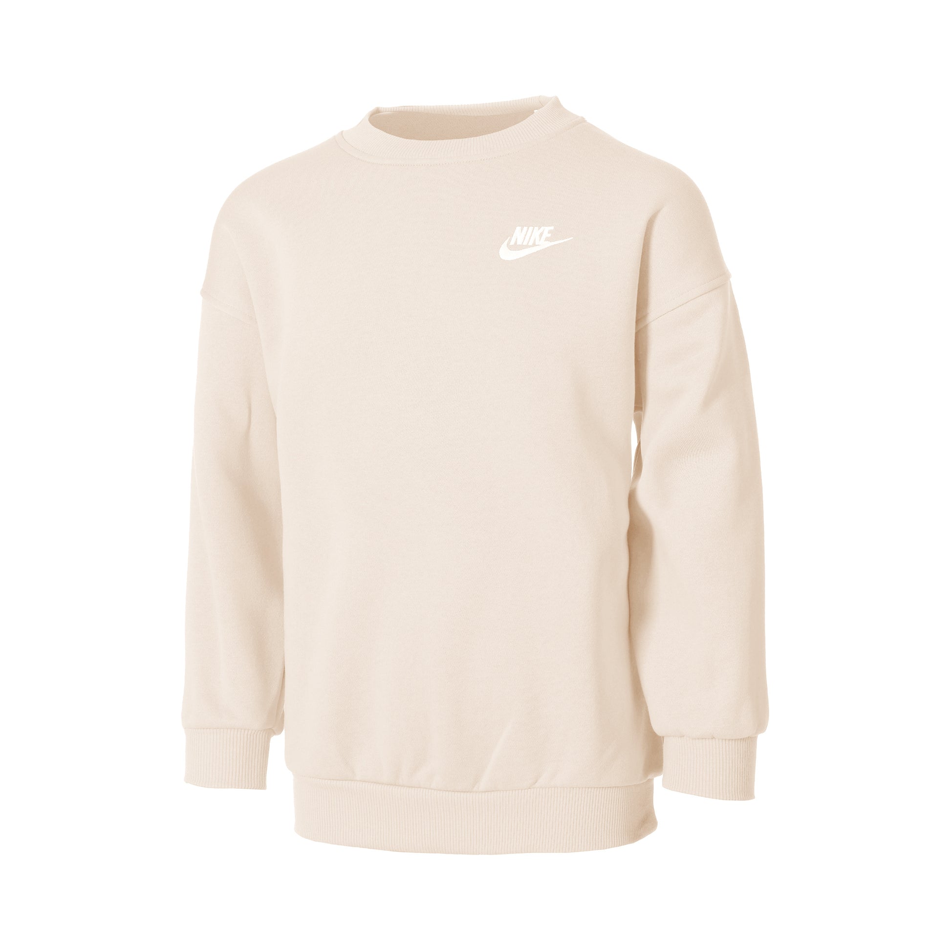 Nike Club Fleece Oversized Crew Sweat-shirt Filles-Beige,Blanc