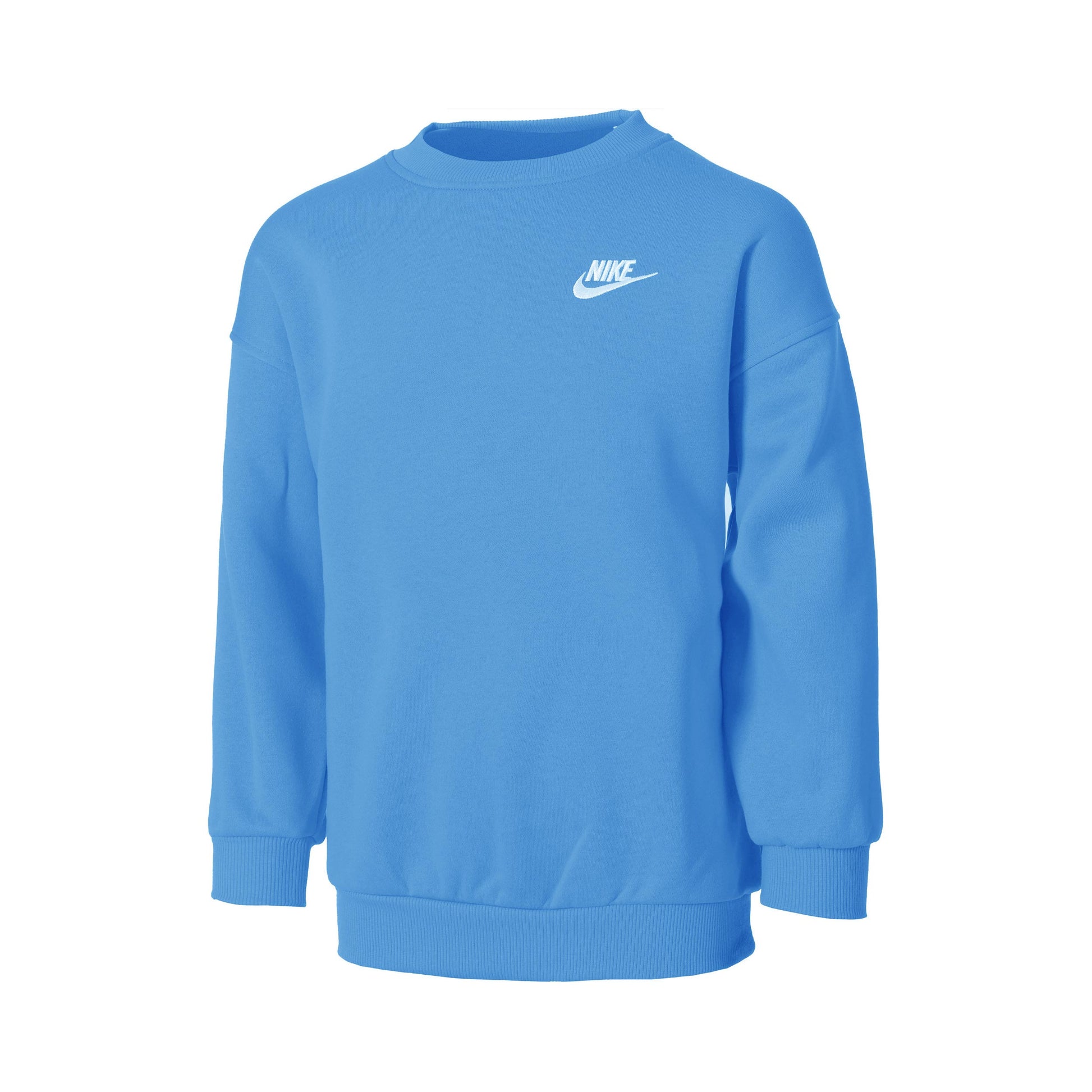 Nike Club Fleece Oversized Crew Sweat-shirt Filles-Bleu,Blanc