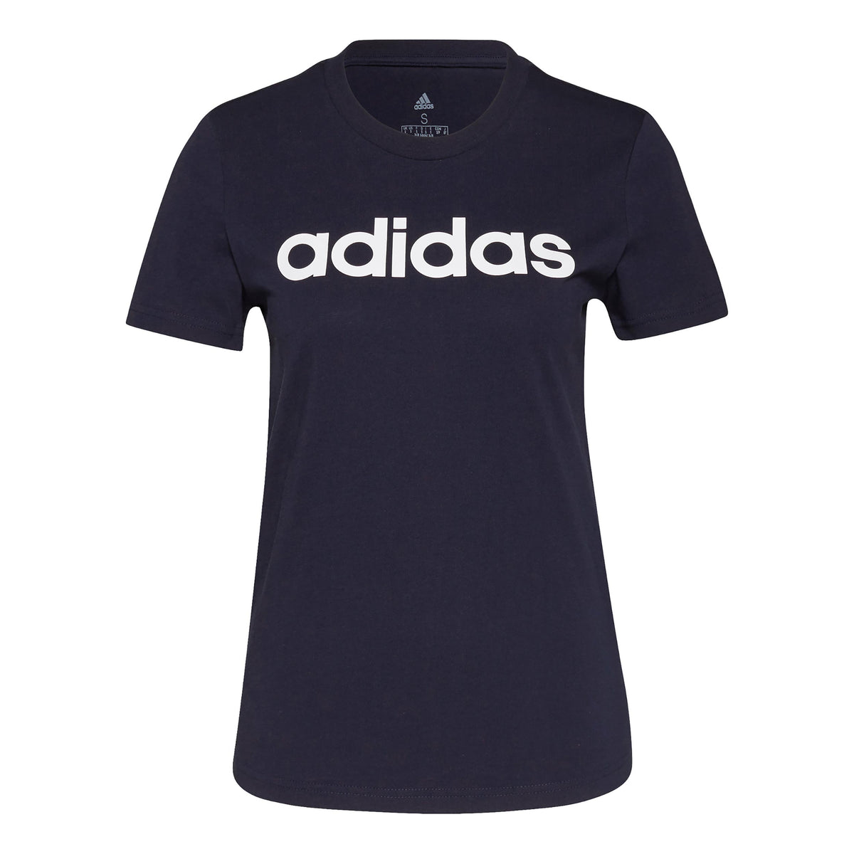 adidas Linear T-shirt Femmes - bleu foncé, blanc