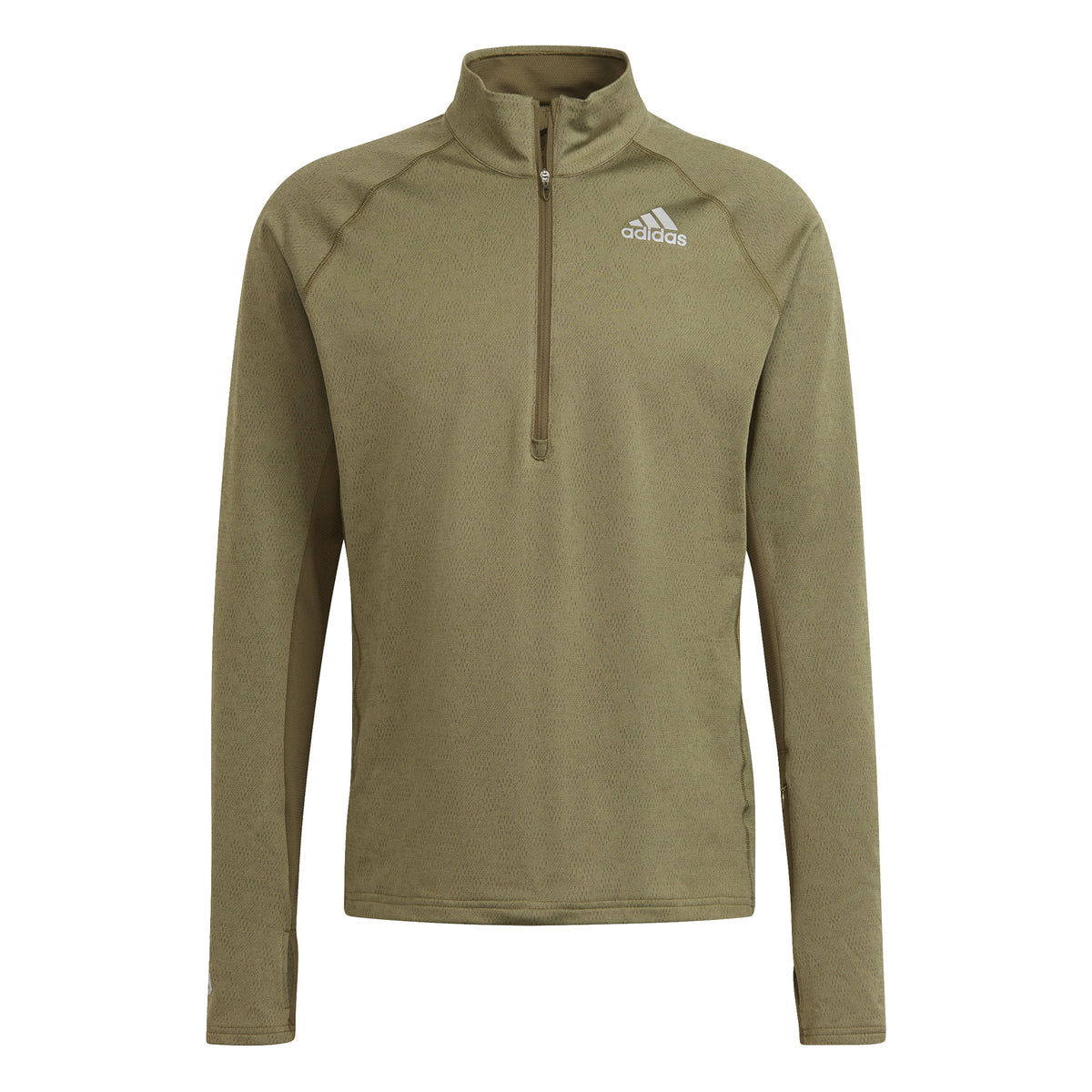 adidas Half-Zip Haut manches longues Hommes - vert olive,