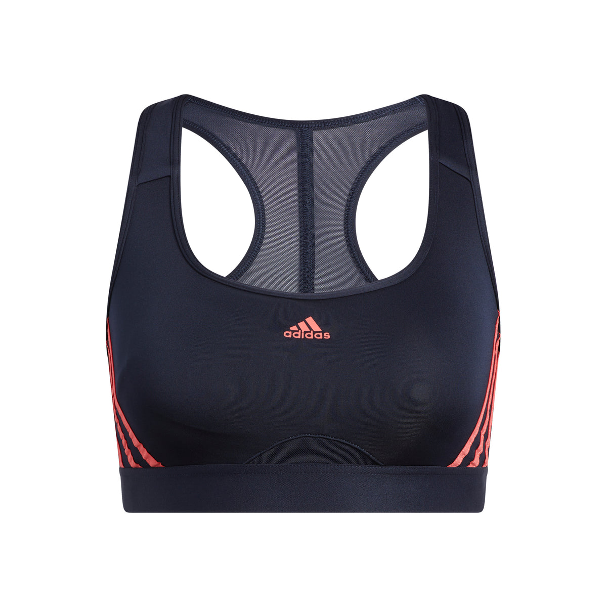 adidas 3Stripes Mid Stripes Brushed Soutien-gorge sport Femmes - bleu foncé, pink
