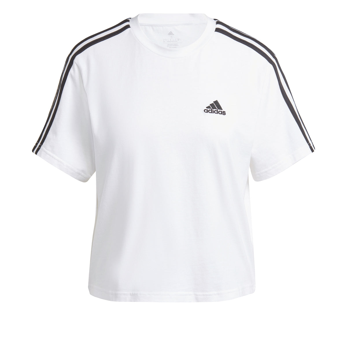 adidas 3Stripes Crop T-shirt Femmes - blanc, noir