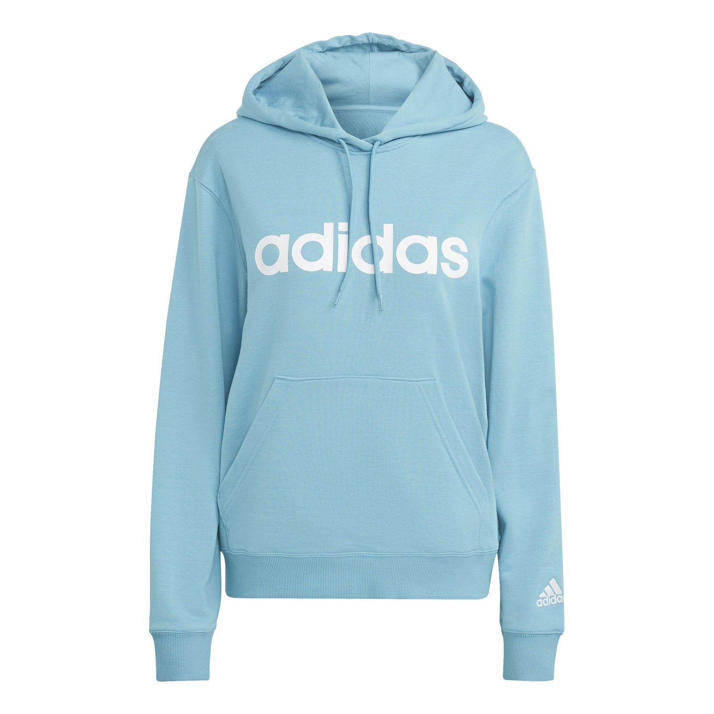 adidas Linear French Terry Sweat à capuche Femmes - turquoise, blanc