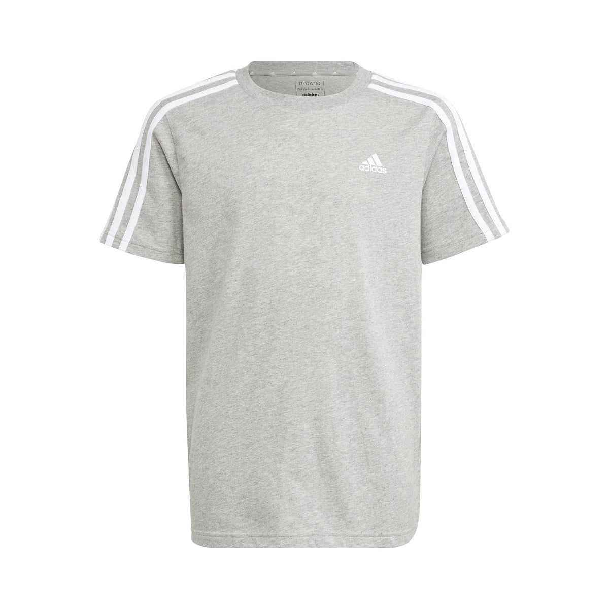adidas 3Stripes T-shirt Garçons - gris clair, blanc