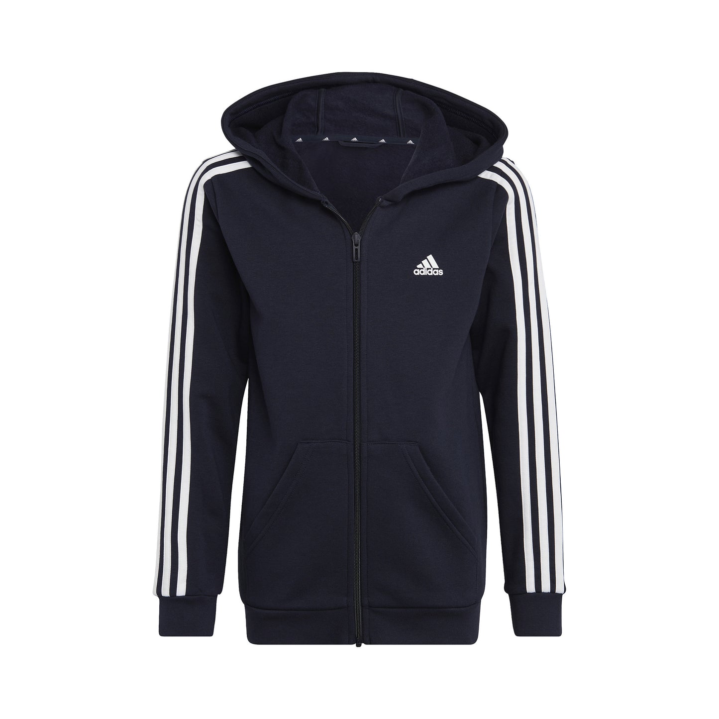 adidas 3Stripes Full-Zip Gilet en coton Garçons - bleu foncé, blanc