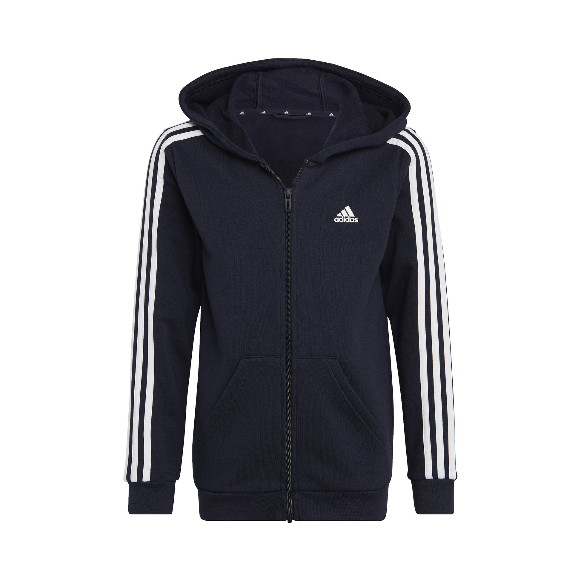 adidas 3Stripes Full-Zip Gilet en coton Garçons - bleu foncé, blanc