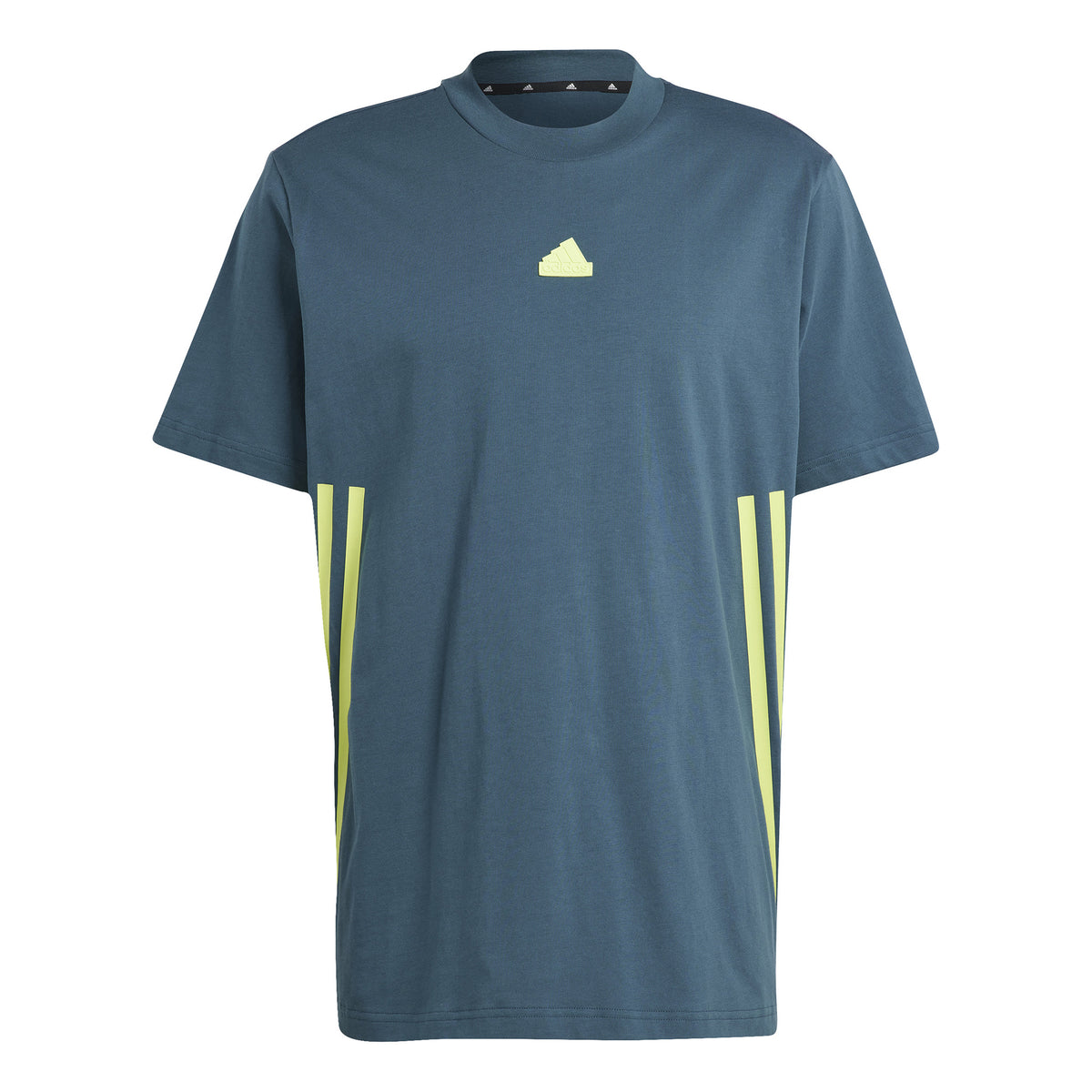 adidas Future Icon 3 Stripes T-shirt Hommes - gris foncé, jaune lemon