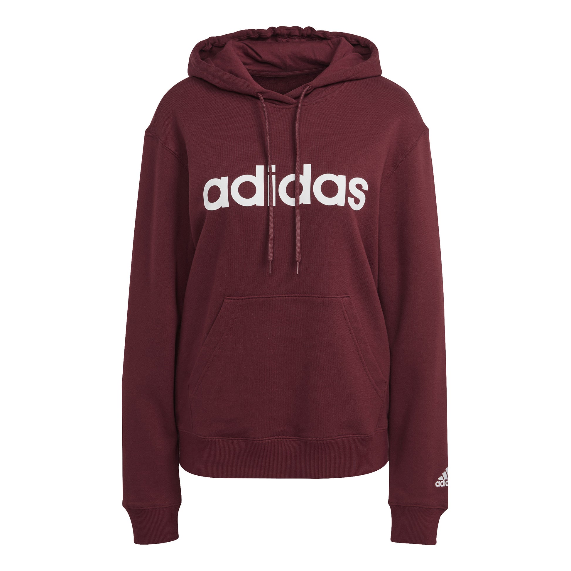 adidas Linear French Terry Sweat à capuche Femmes - rouge, blanc