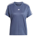 Essentials 3 Stripes T-shirt Femmes - bleu gris, blanc