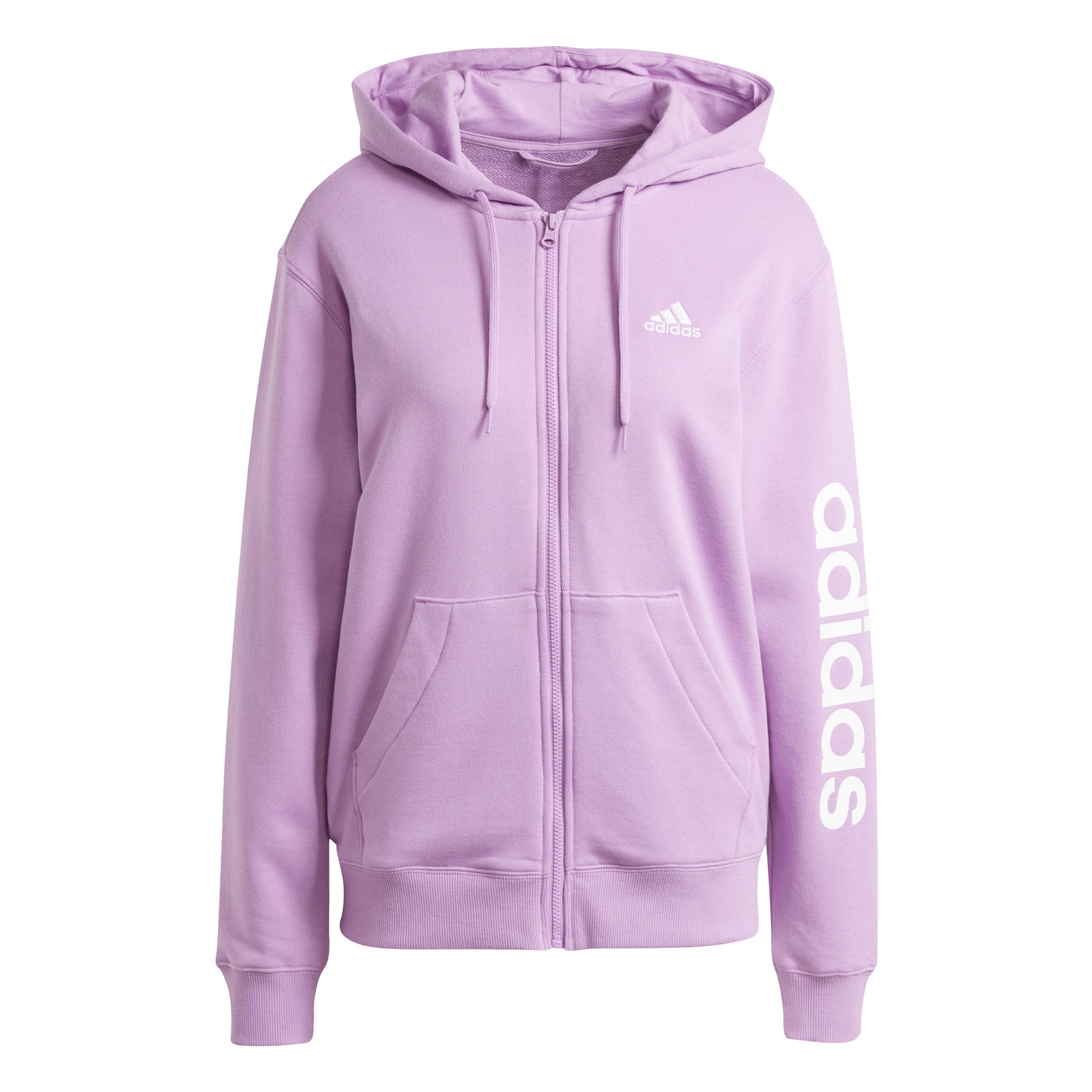 adidas Linear French terry Full Zip Gilet en coton Femmes - rosé,