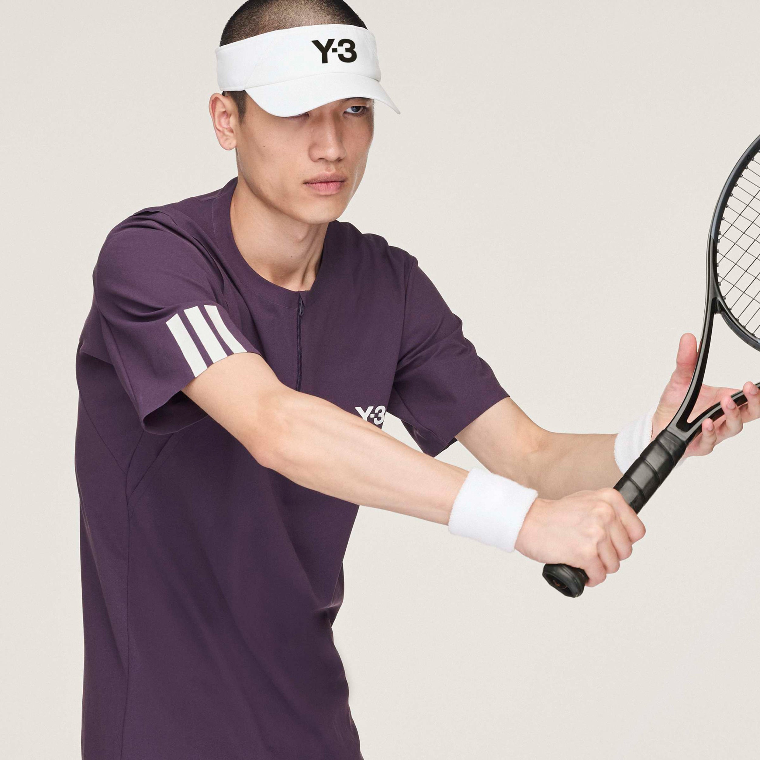 Y-3 Zip Polo Hommes-Violet | Tennis-Point
