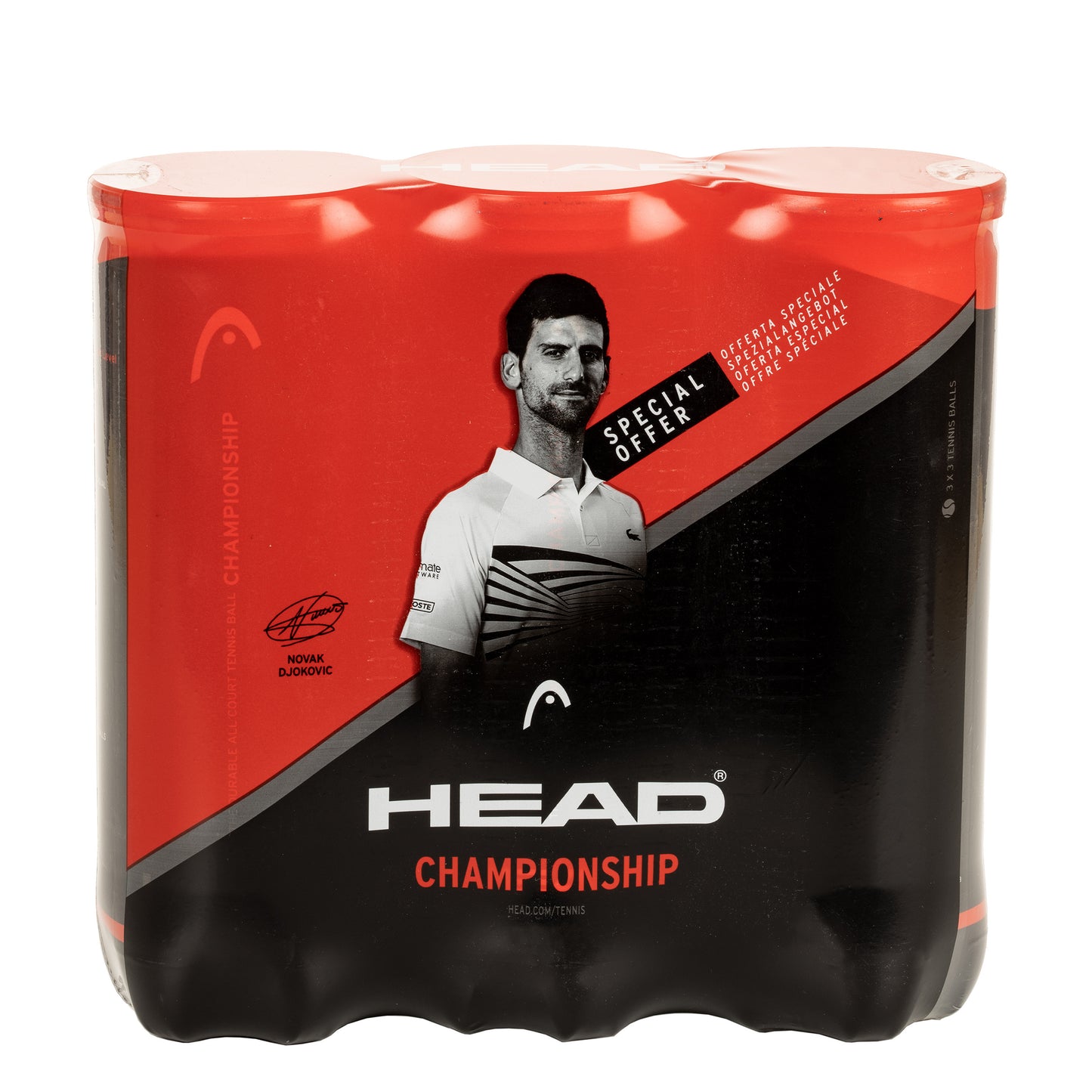 HEAD 3x Championship Novak Tube De 3