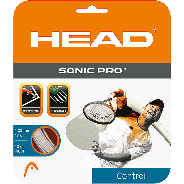 HEAD Sonic Pro Cordage En Garniture 12m-Blanc