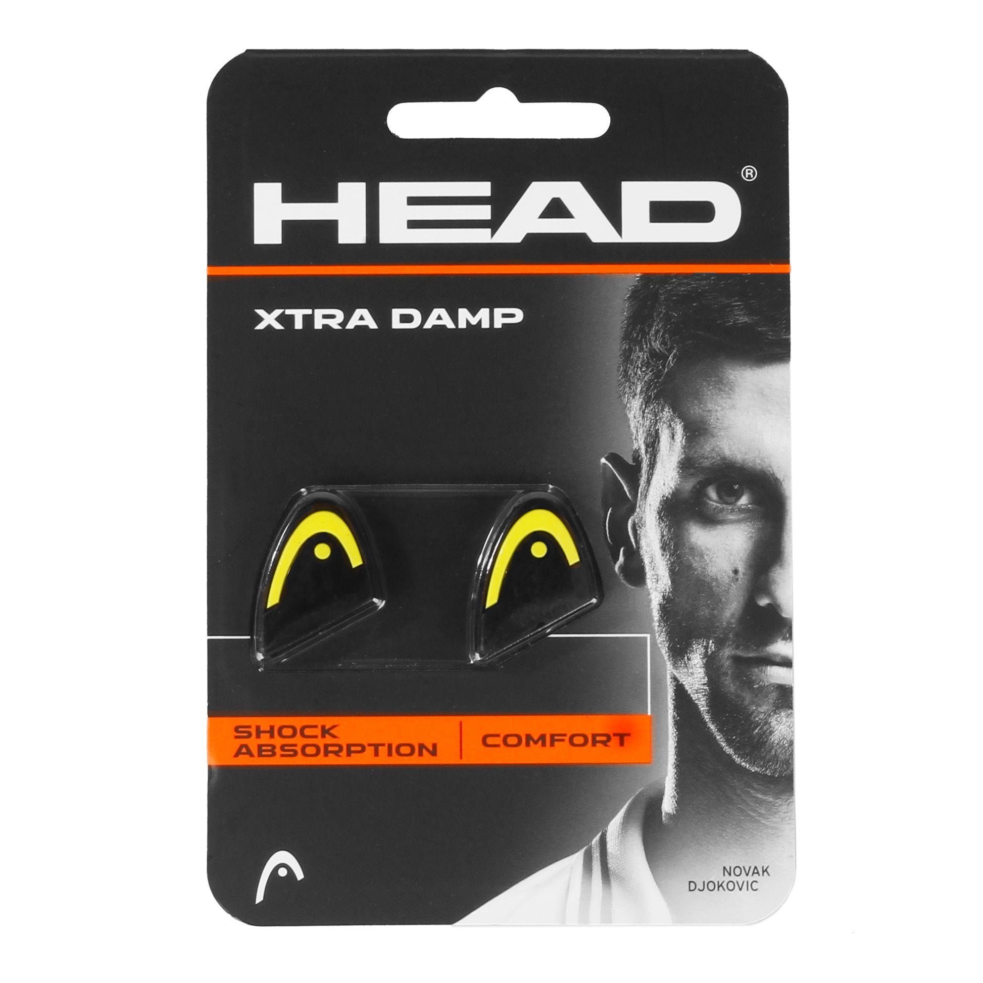 HEAD Xtra Antivibrateur Conditionné par pack de deux-jaune