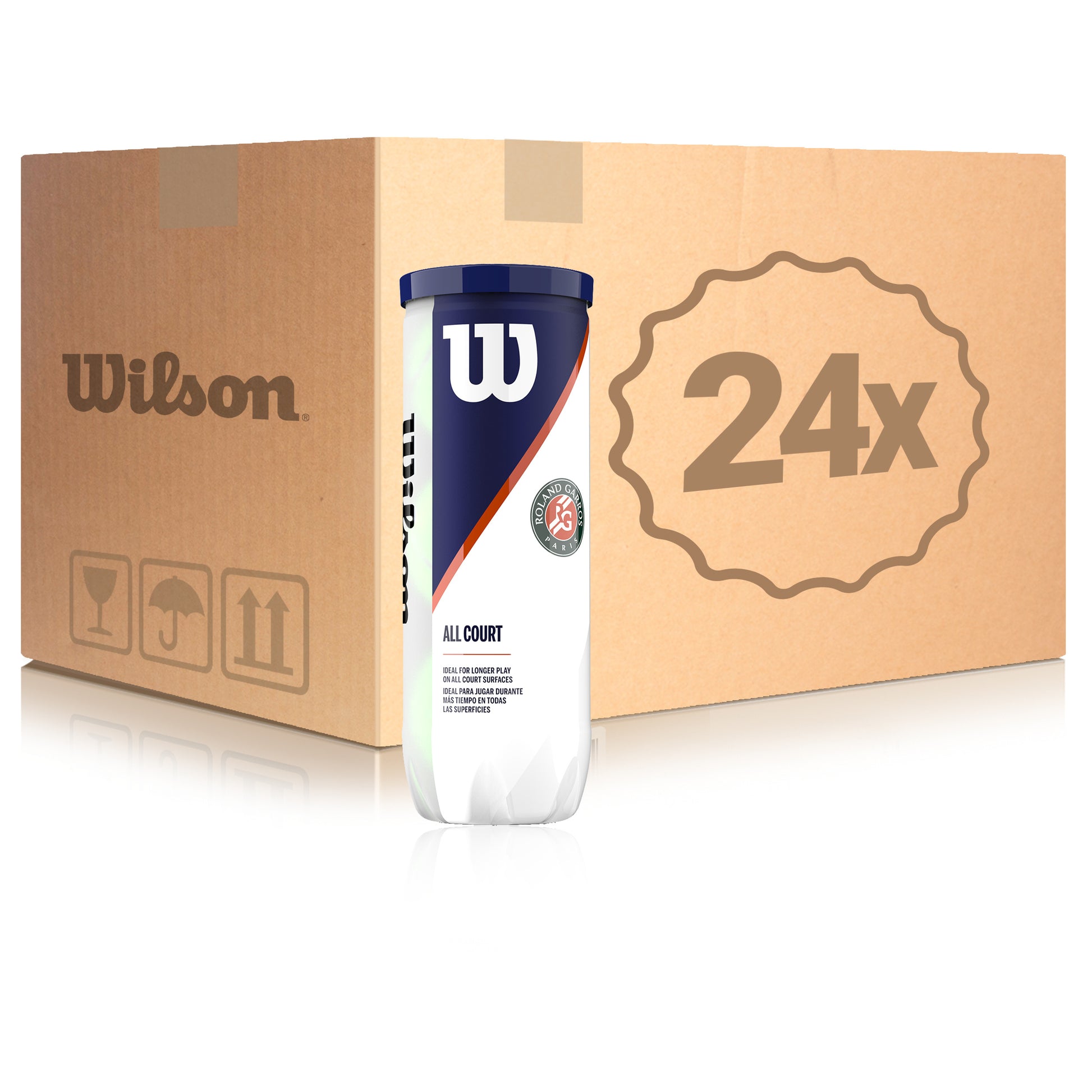 Wilson 24 Tubes de 3 Roland Garros All Court 3er En carton