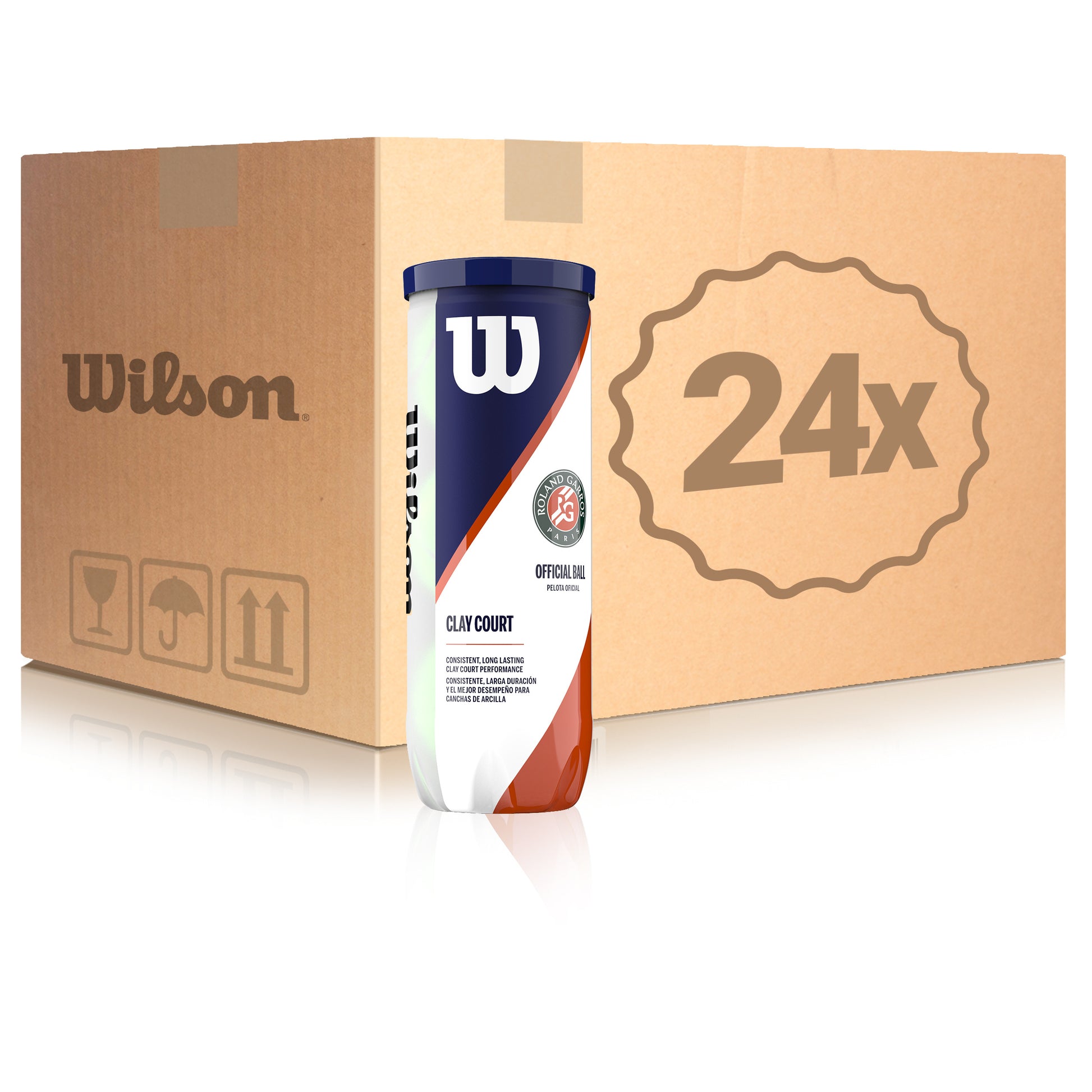 Wilson 24 Tubes de 3 Roland Garros Official En carton