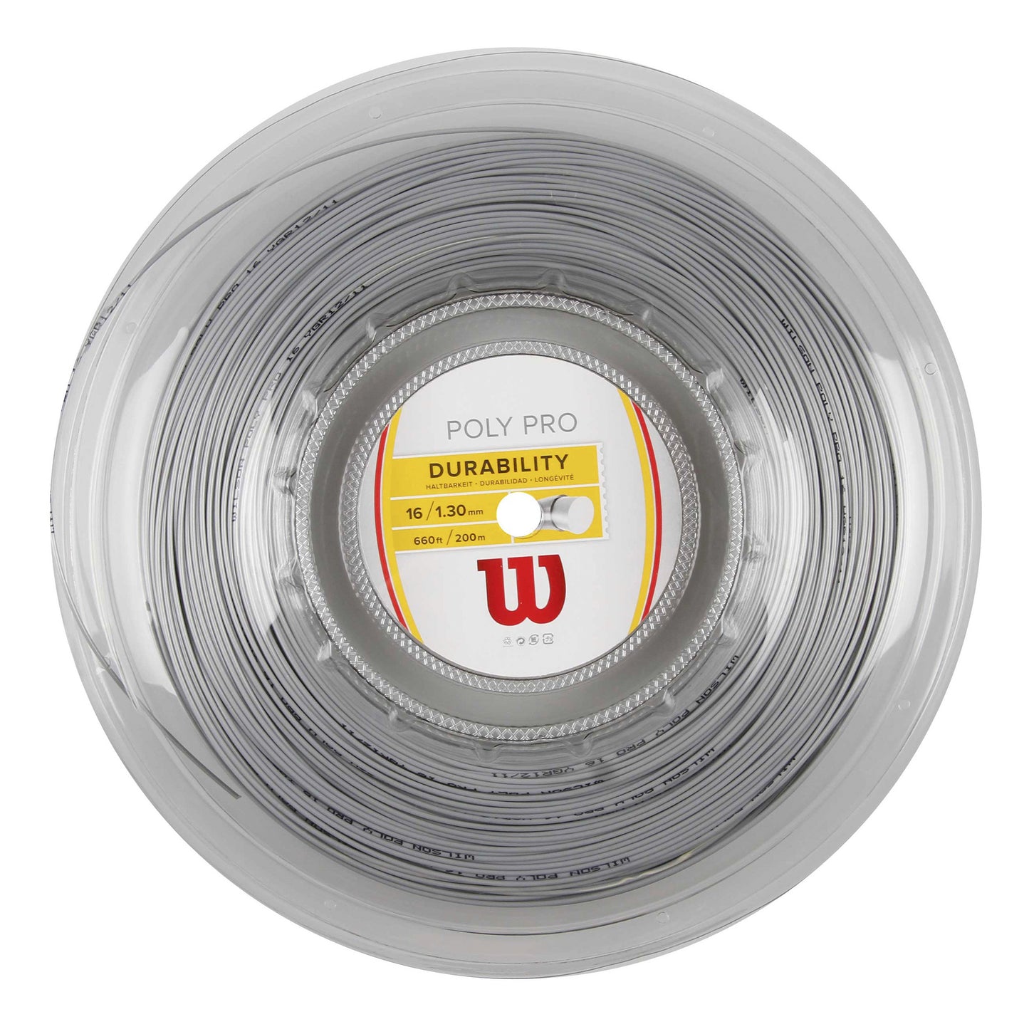Wilson Poly Pro Bobine Cordage 200m-Argent